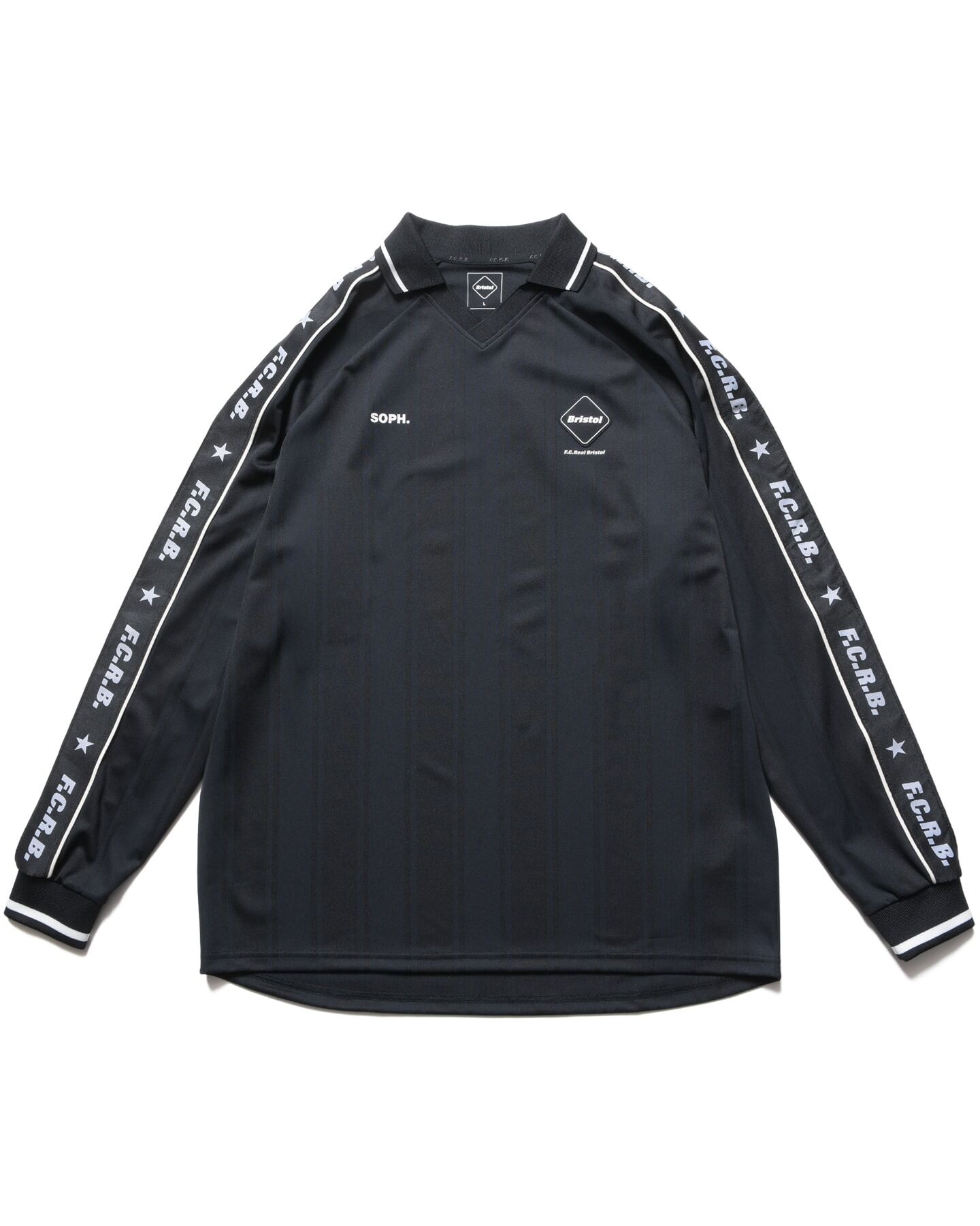 FCRB Bristol 26AW Shadow Weave Stripe LS Top - Black | 262009MR
