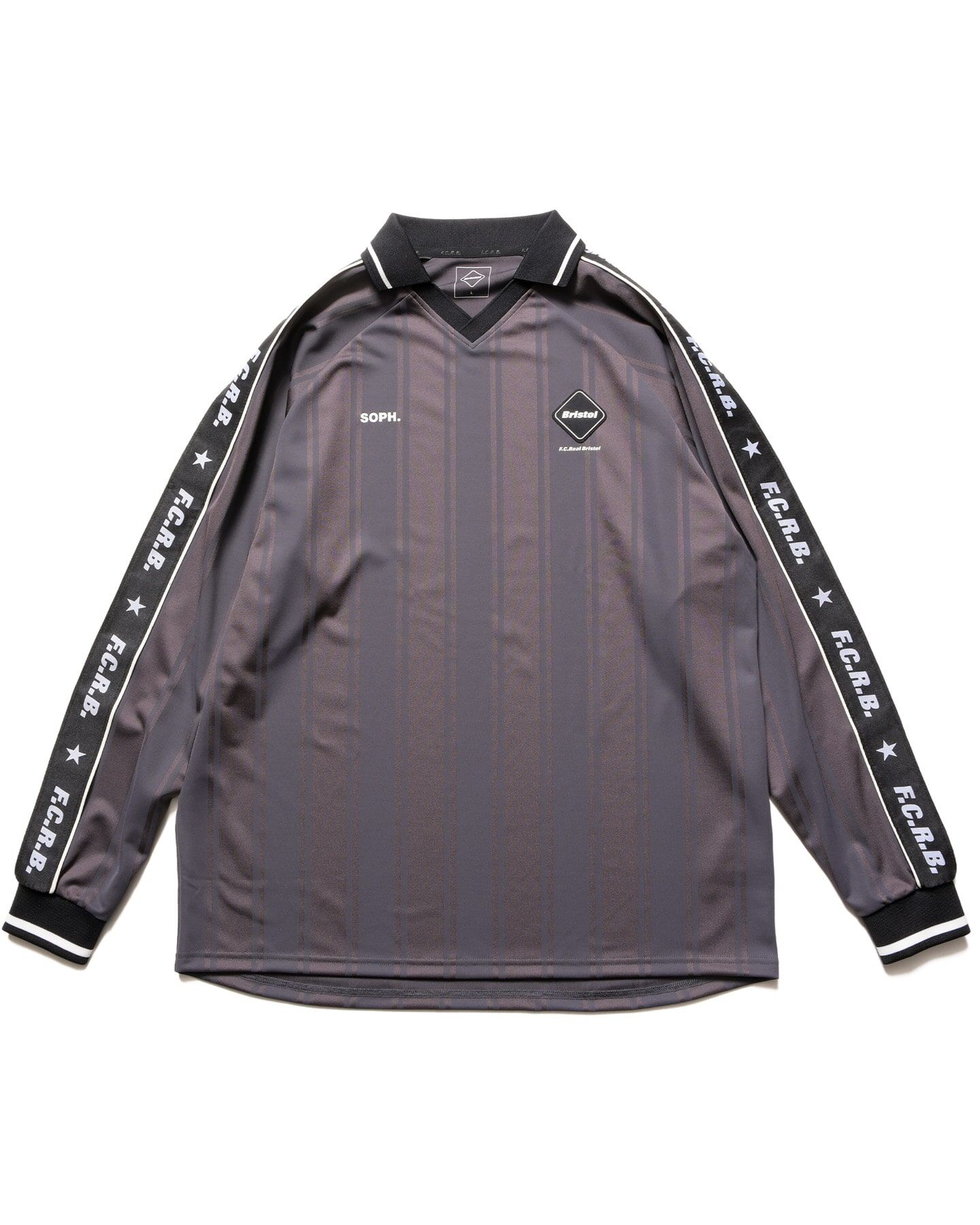 FCRB Bristol 26AW Shadow Weave Stripe LS Top - Grey | 262009MR