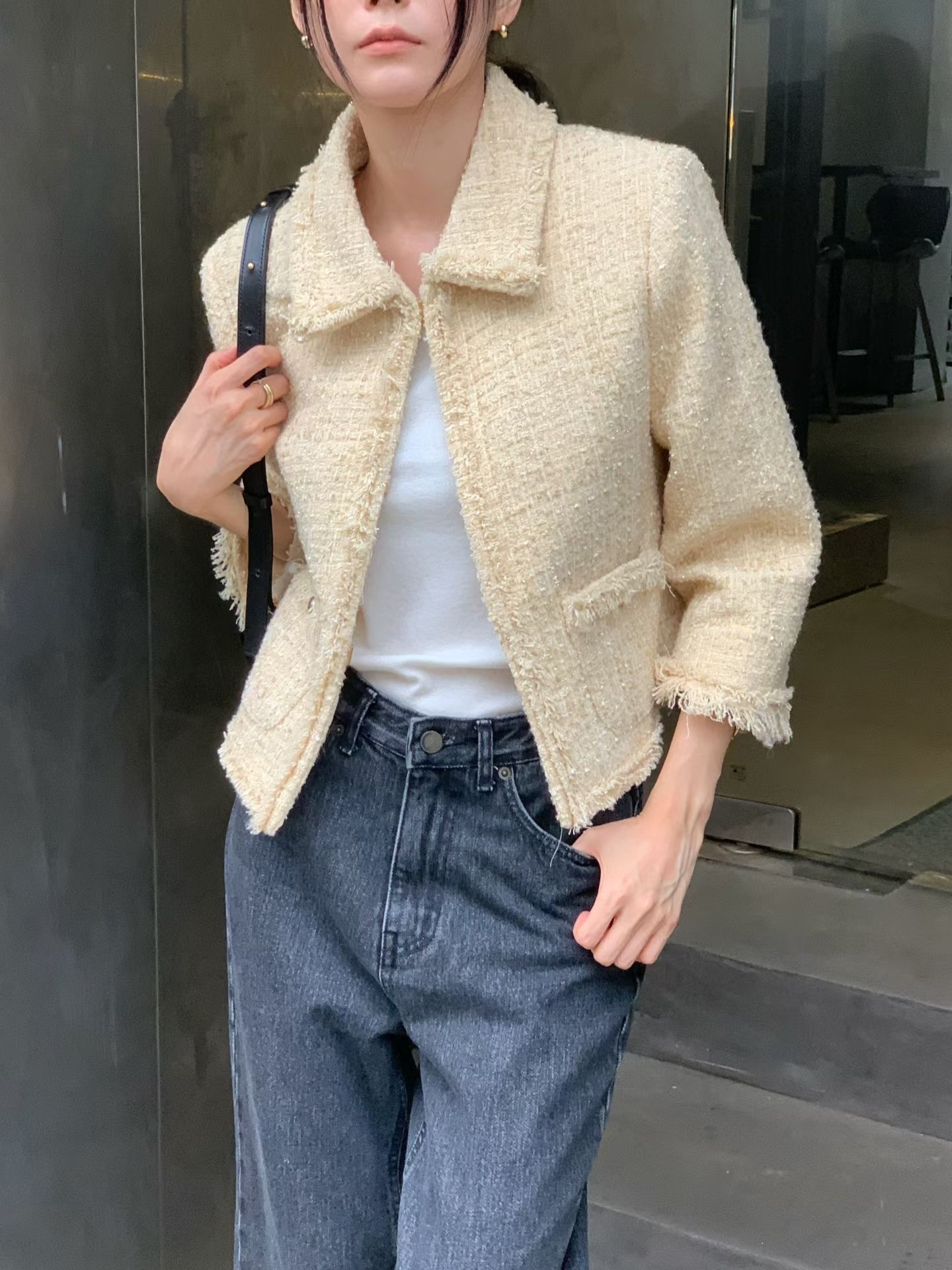 八分袖小香西裝外套
