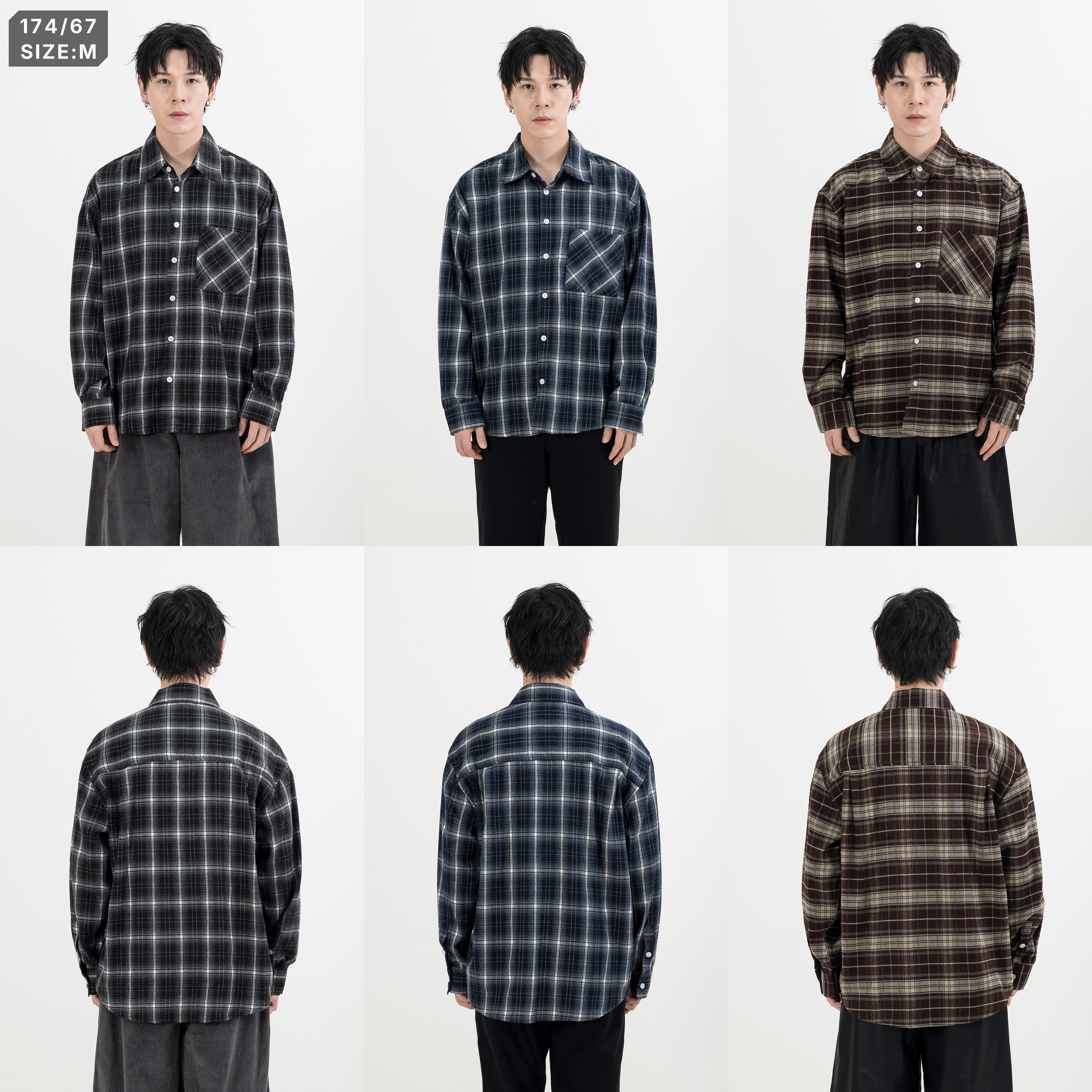 Flannel Plaid LS Shirts 法蘭絨格紋 長袖襯衫 [B-2675]