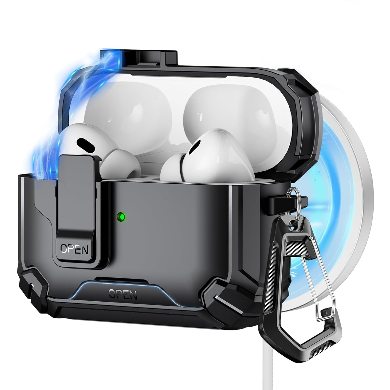 【部份現貨】 XPRO - Mag Shield Auto Lock - Airpods Pro 3 Magsafe Case 高度防撞自動彈蓋安全鎖支架磁吸充電保護套 5