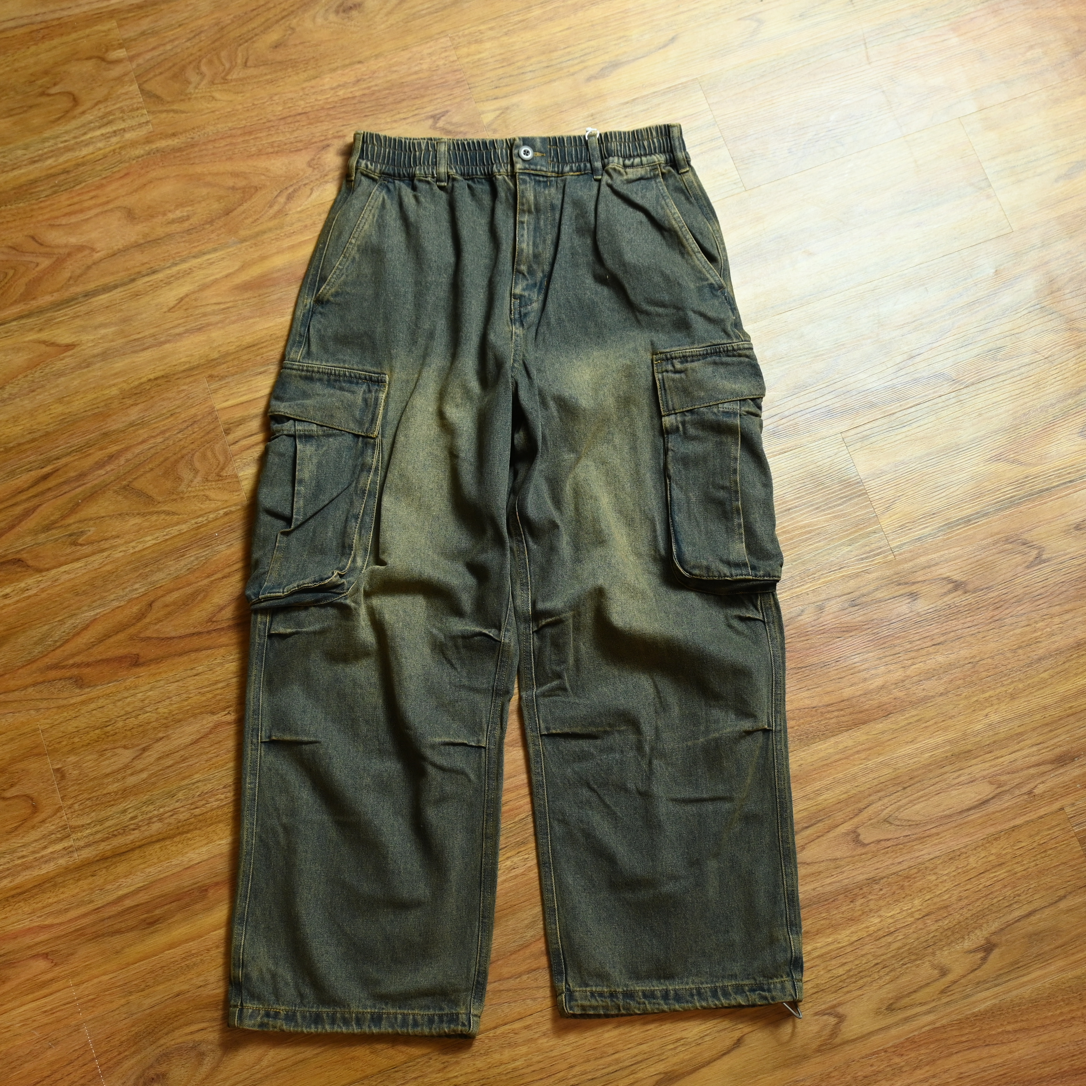 Philip Lumbang Vintage Denim Wide Cargo Pants