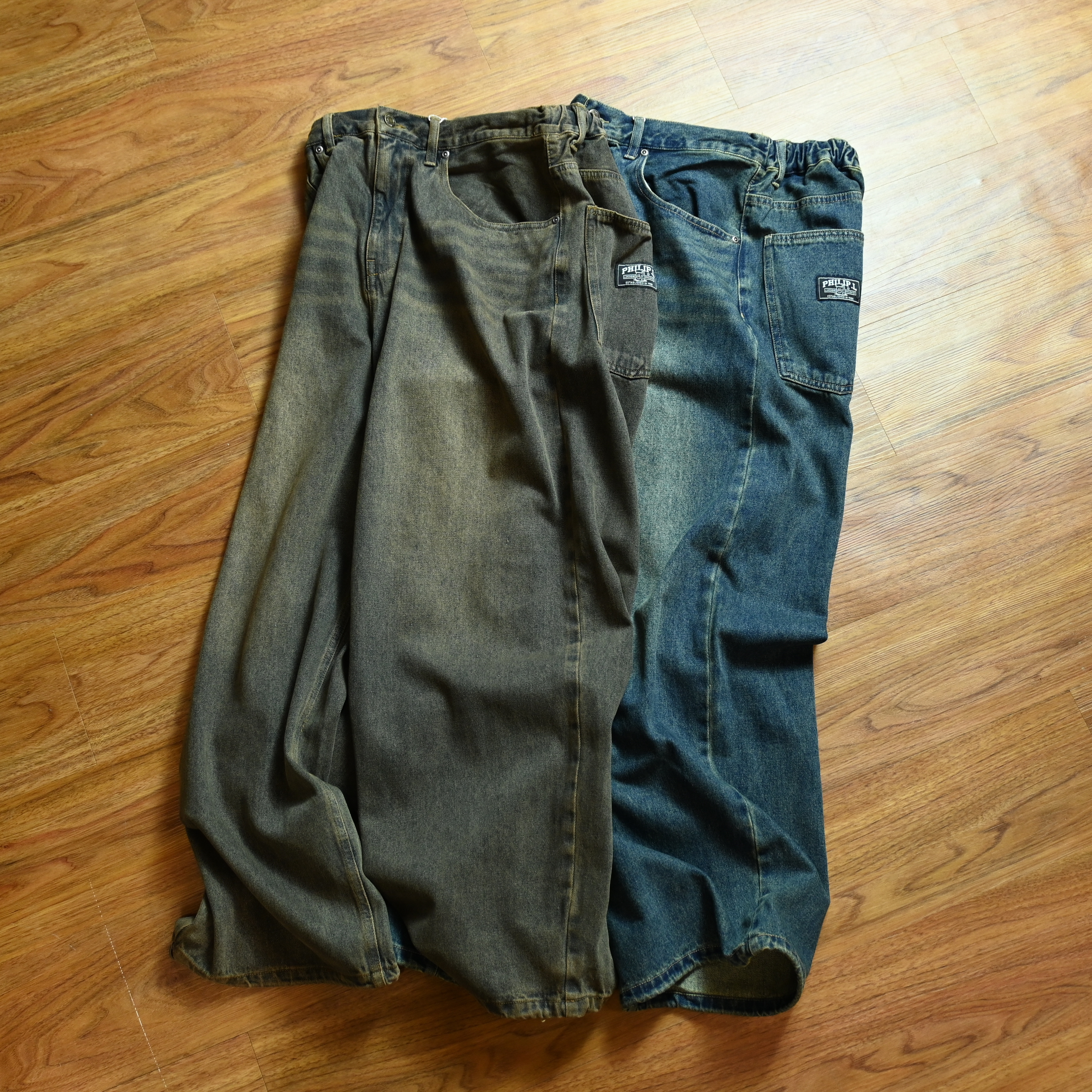 Philip Lumbang Vintage Denim Wide Pants