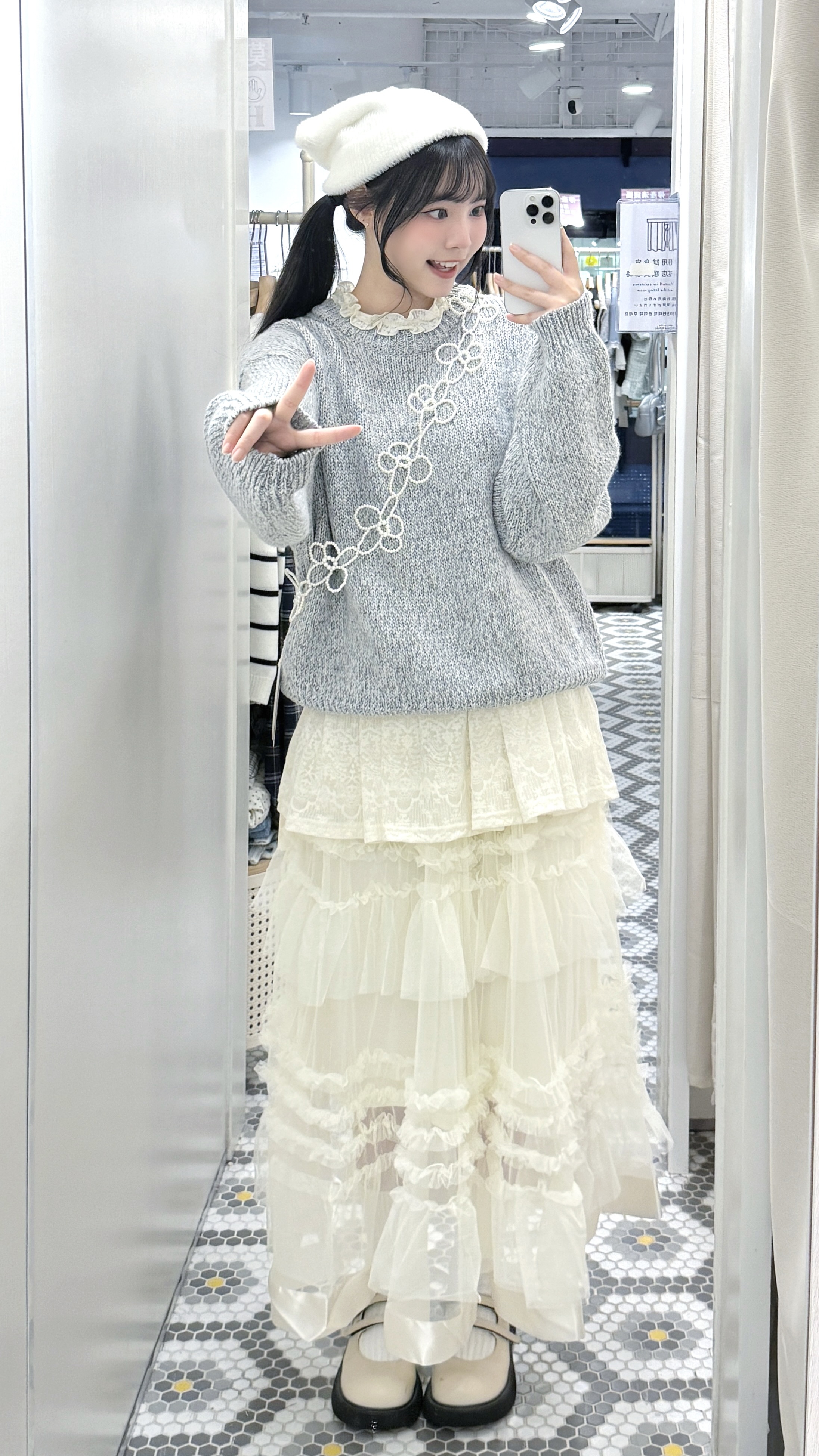 JP1308｜三色入日系多重疊層薄紗感長裙˚˖𓍢ִ໋🦢˚