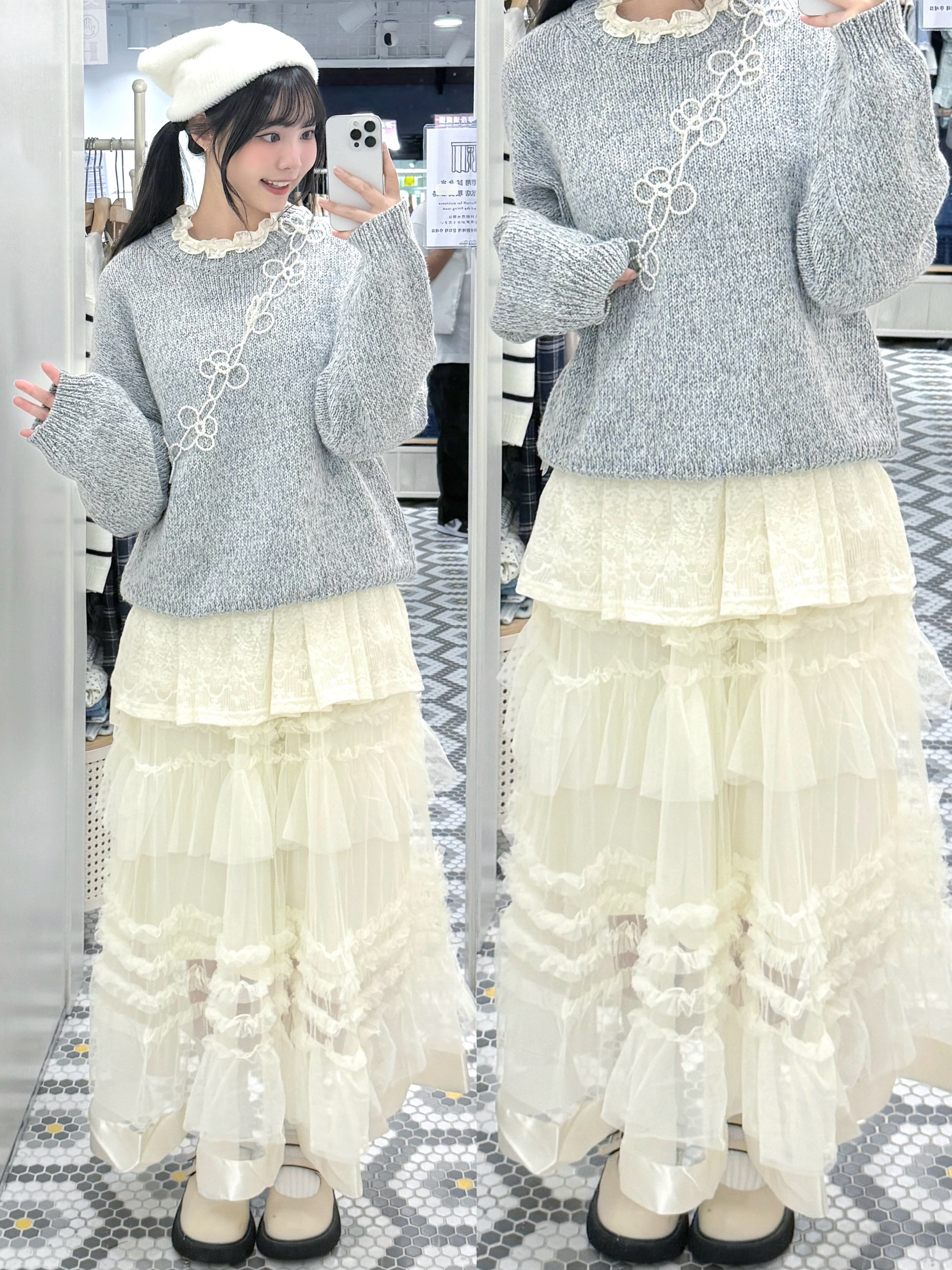 JP1308｜三色入日系多重疊層薄紗感長裙˚˖𓍢ִ໋🦢˚