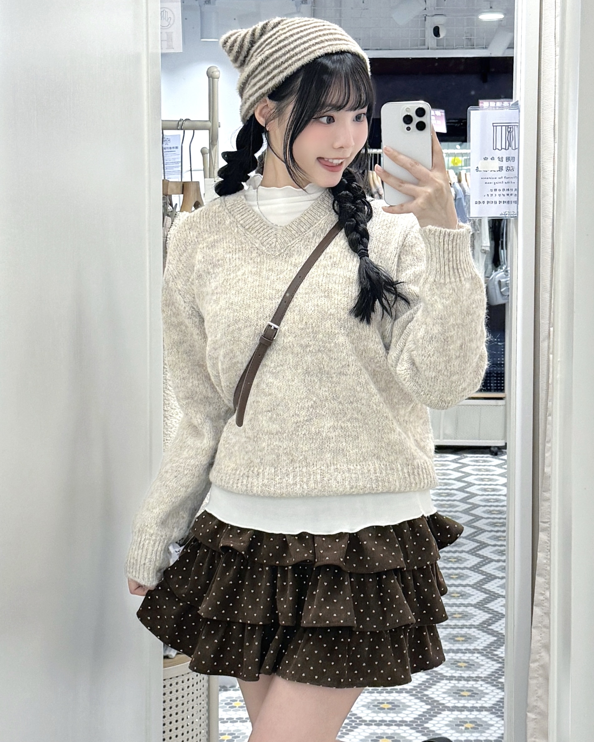 K0498 | 基礎日常ᝰ.ᐟ4色入小V領混色感針織毛衣