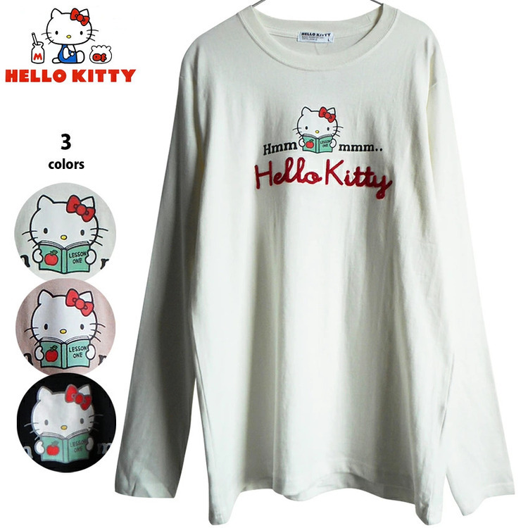 Hello Kitty 刺繡 長袖 T shirt