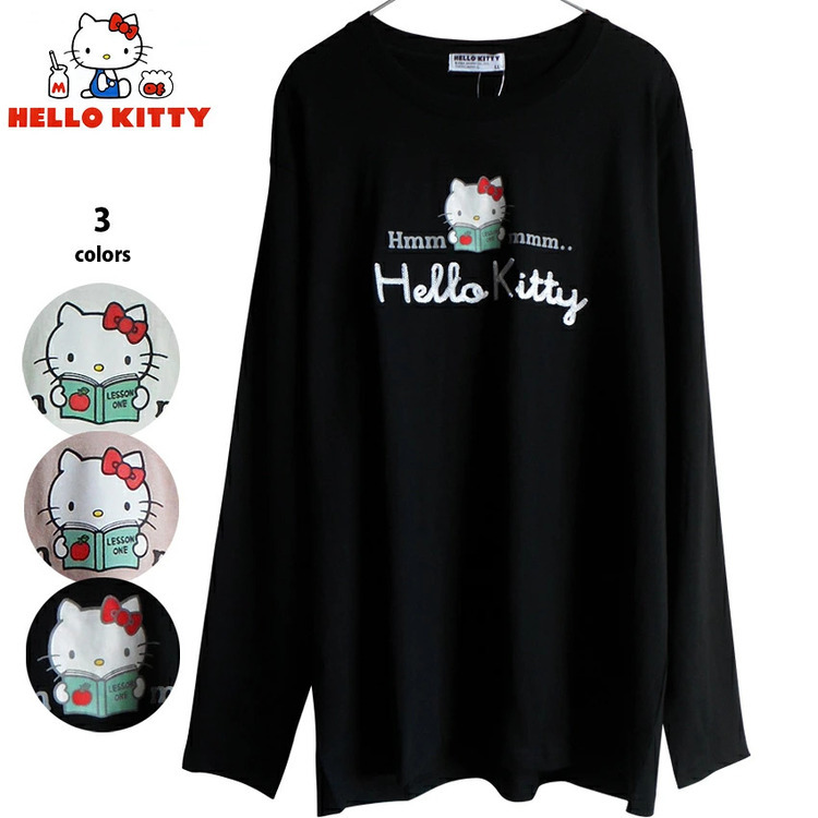 Hello Kitty 刺繡 長袖 T shirt
