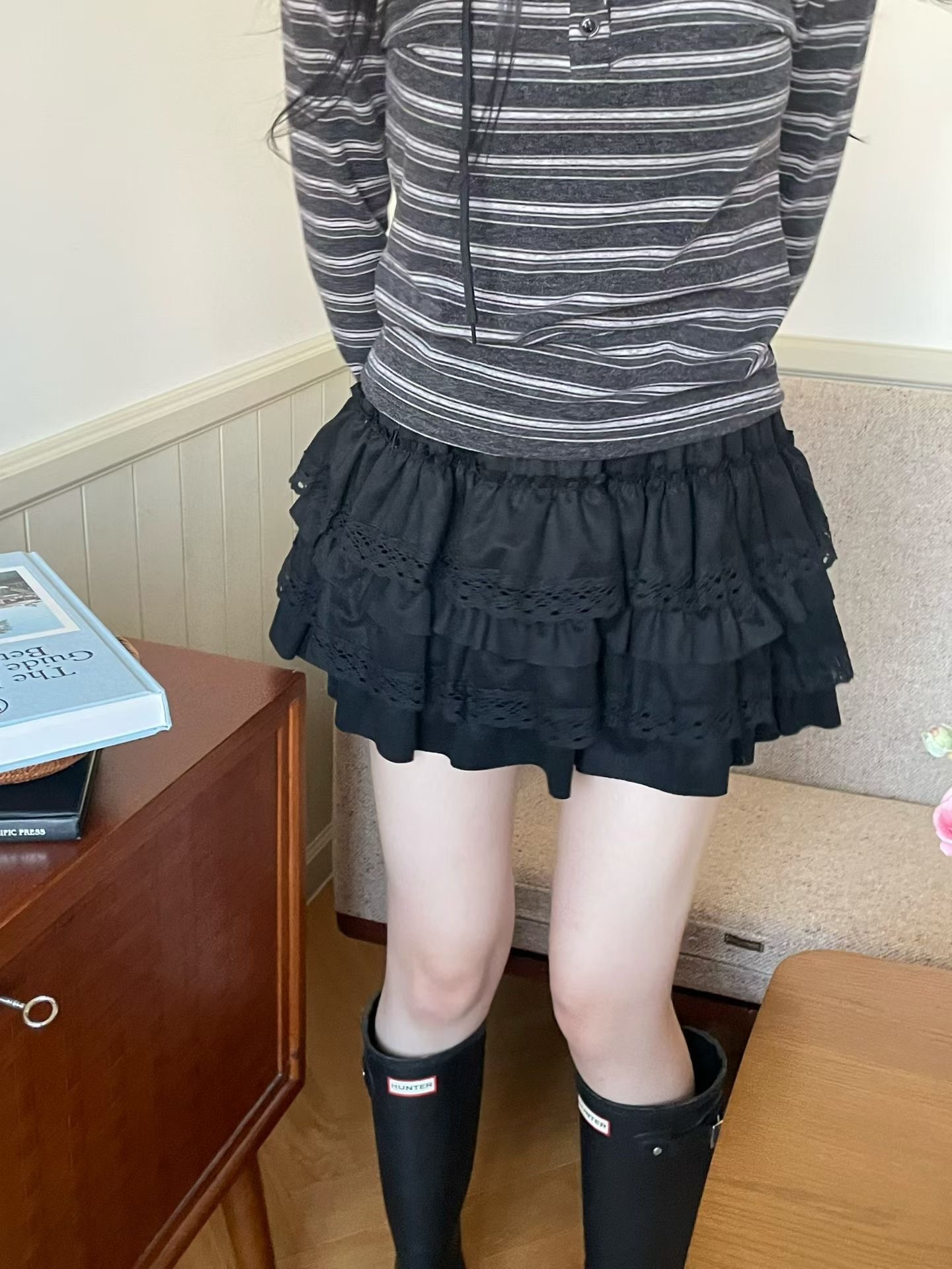 蛋糕三層鬆緊褲裙
