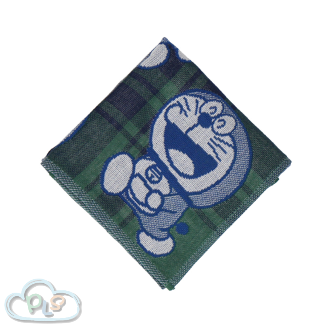 Japanese Style Three-Layer Pure Cotton Square Scarf Doraemon Kawabe Dark Green #41006-1