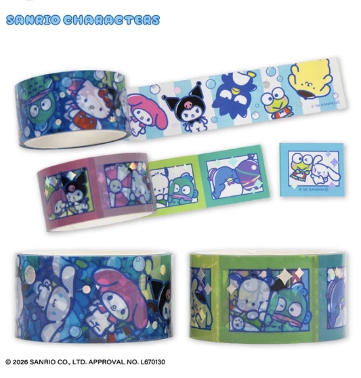 JP Sanrio 大雜燴 透明粗膠紙套裝 2件裝 玩水 0101 TK260928