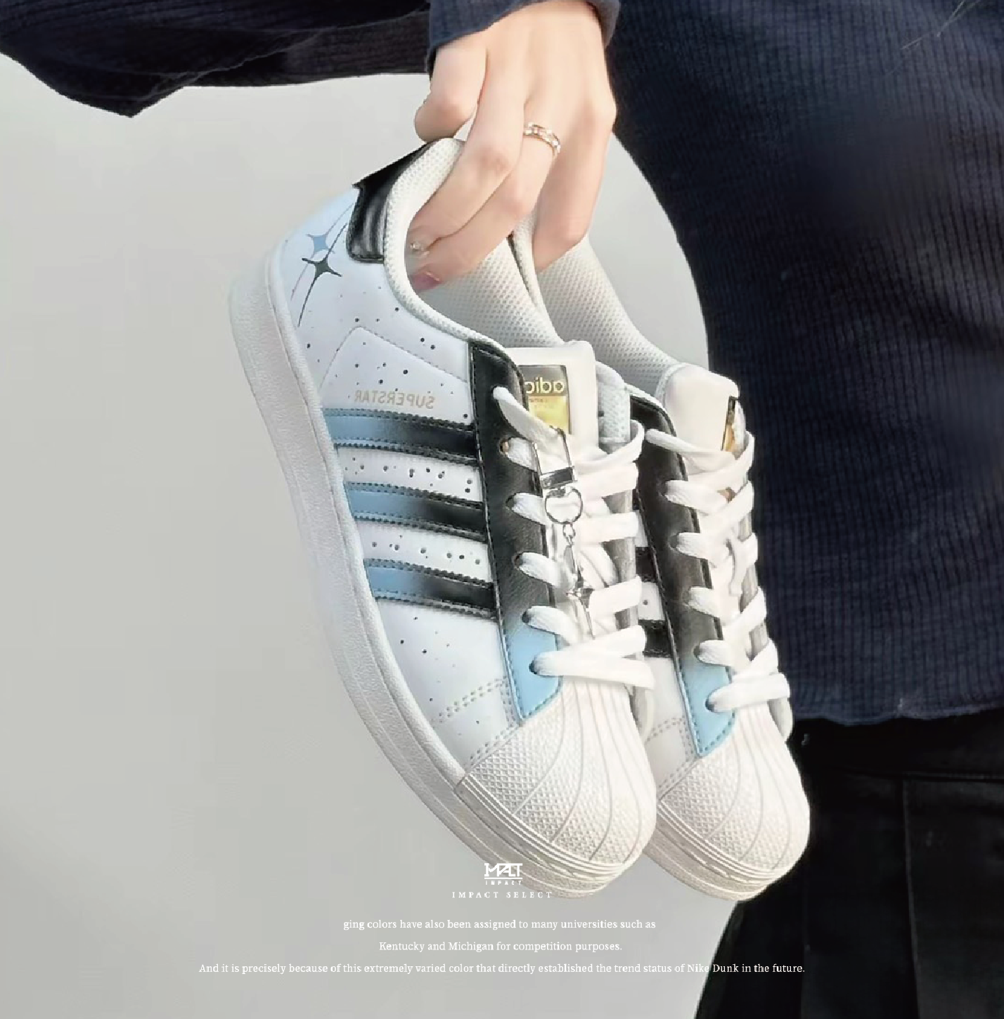 【訂製款】adidas originals Superstar 銀河星途 漸層 藍黑 星芒