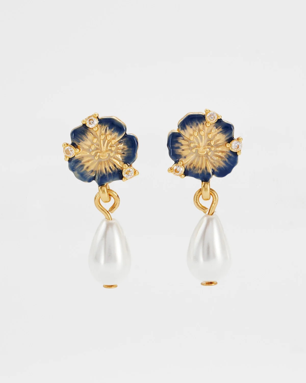 英國代購 FABLE ENGLAND Larkspur Pearl Drop Earrings 40764