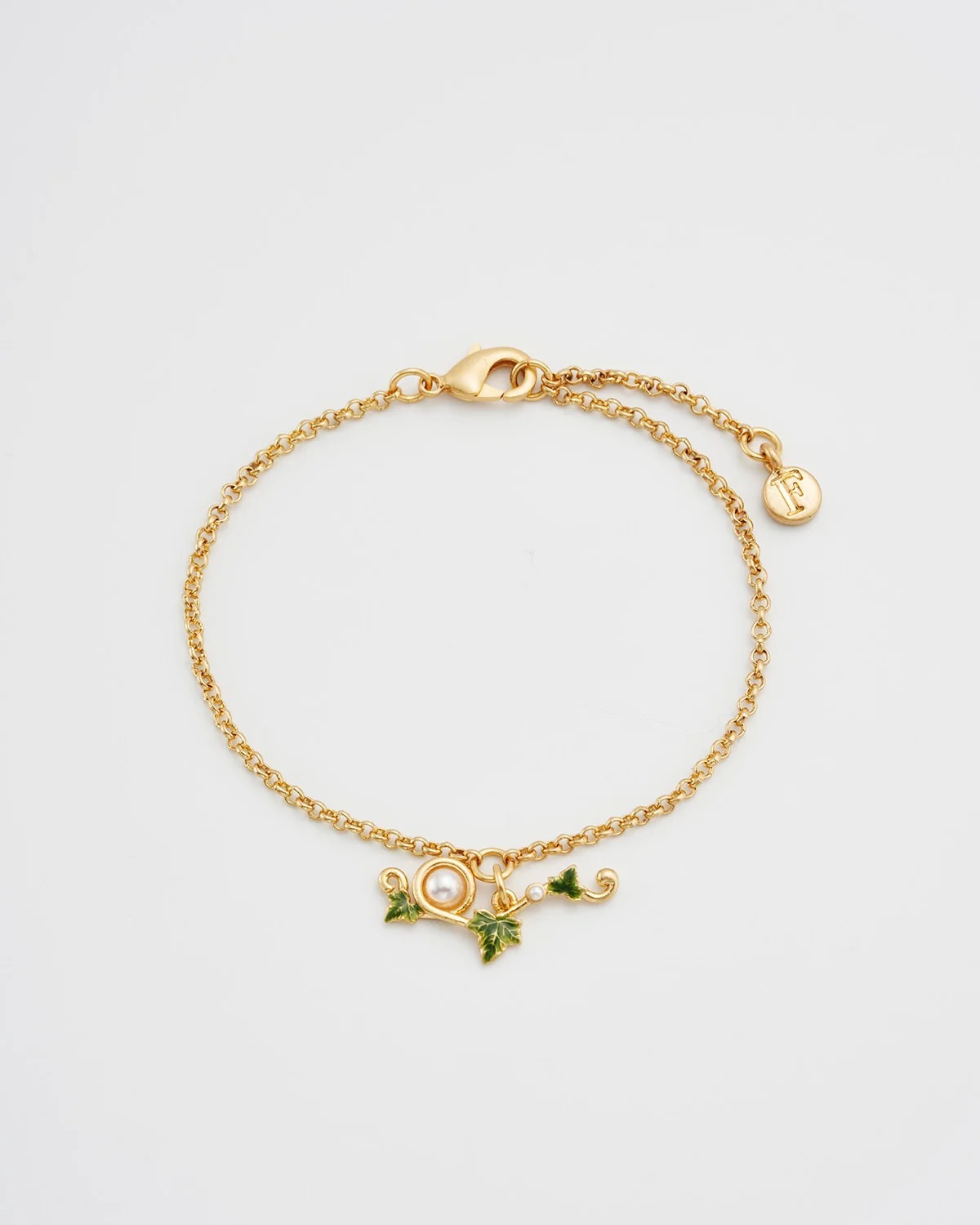 英國代購 FABLE ENGLAND Ivy Pearl T-Bar Bracelet 40688
