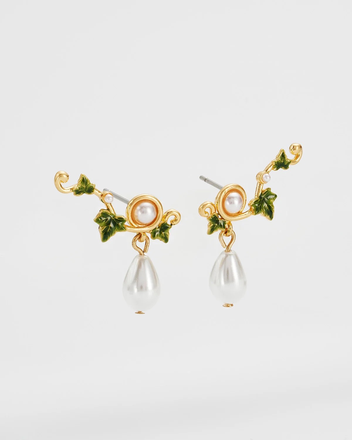 英國代購 FABLE ENGLAND Ivy Pearl Climber Earrings 40684