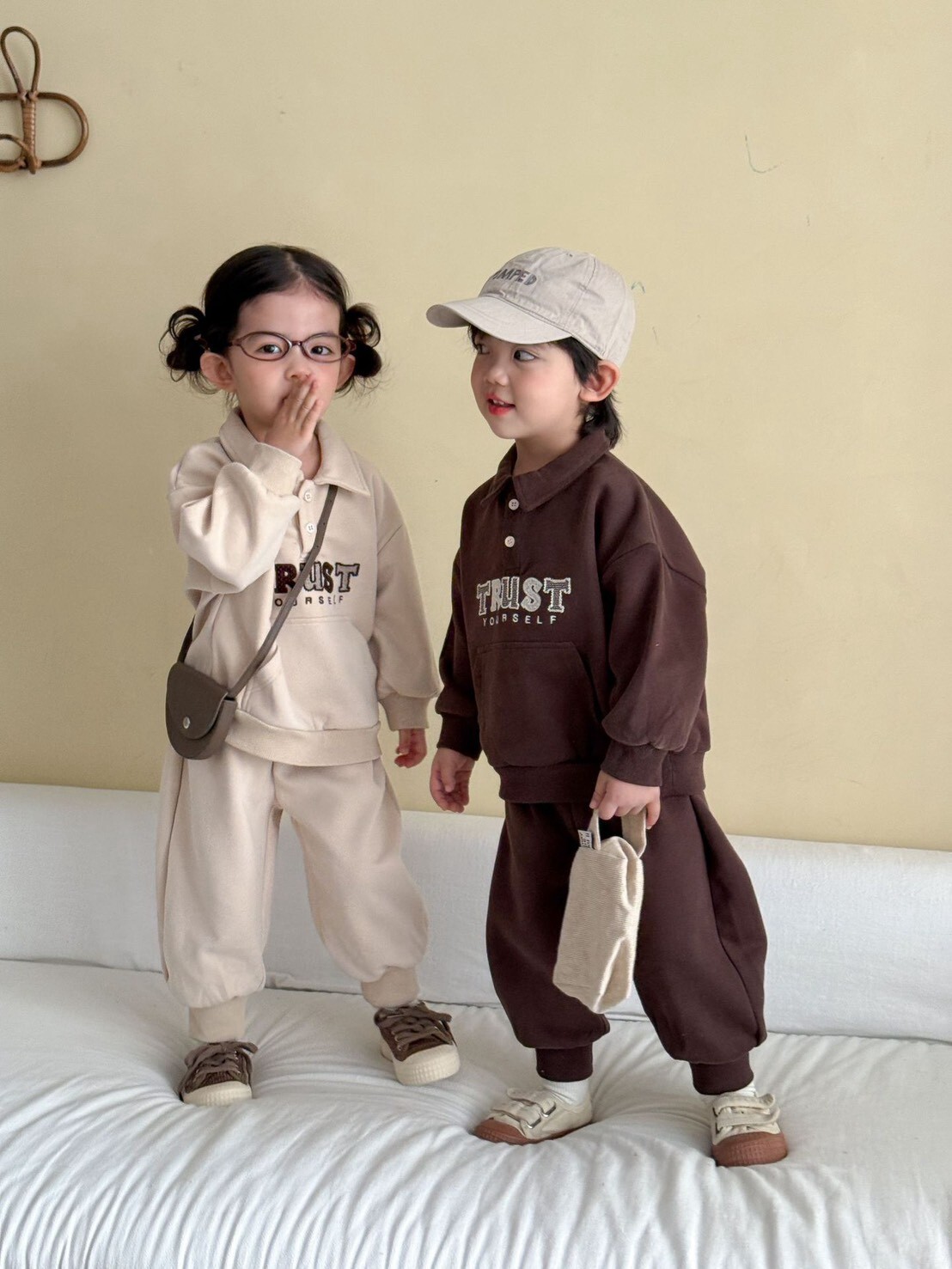 🍁 冬裝 ꒱ 兄弟姐妹 TRUST字母  POLO套裝   ꕀꕀ