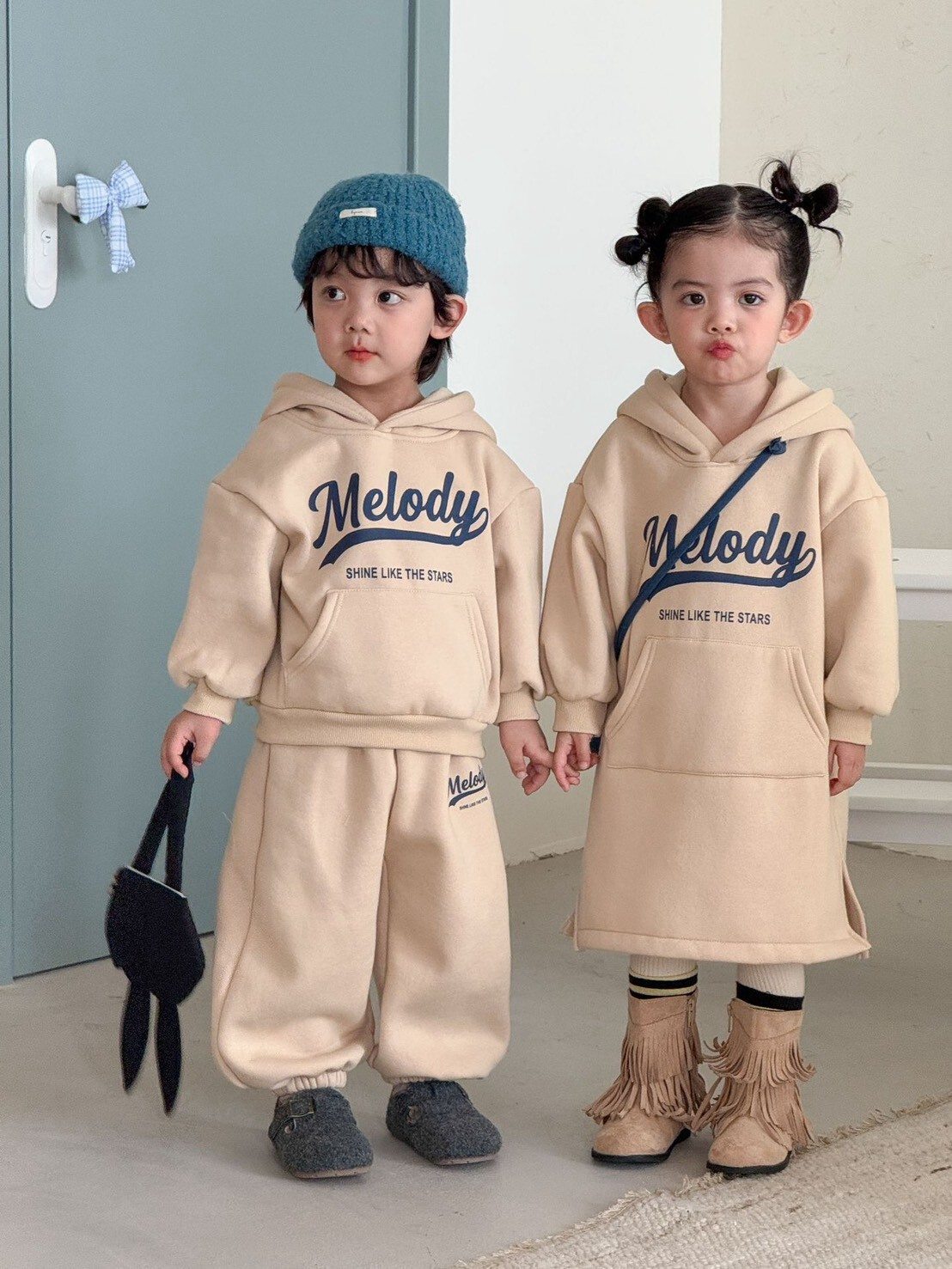 🍁 冬裝 ꒱ 兄弟姐妹 Melody連帽休閒套裝   ꕀꕀ