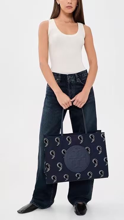 【預購】Tory Burch N092904 Ella 女裝印花托特包 (深藍色)