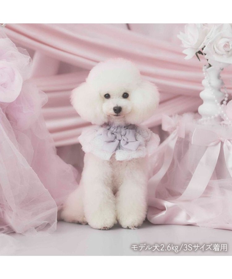 【Pet Paradise】chérir couture Big Ribbon Bib - Grey <275-43688>