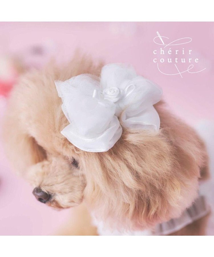 【Pet Paradise】chérir couture Ribbon Hair Accessory - White <275-43128>
