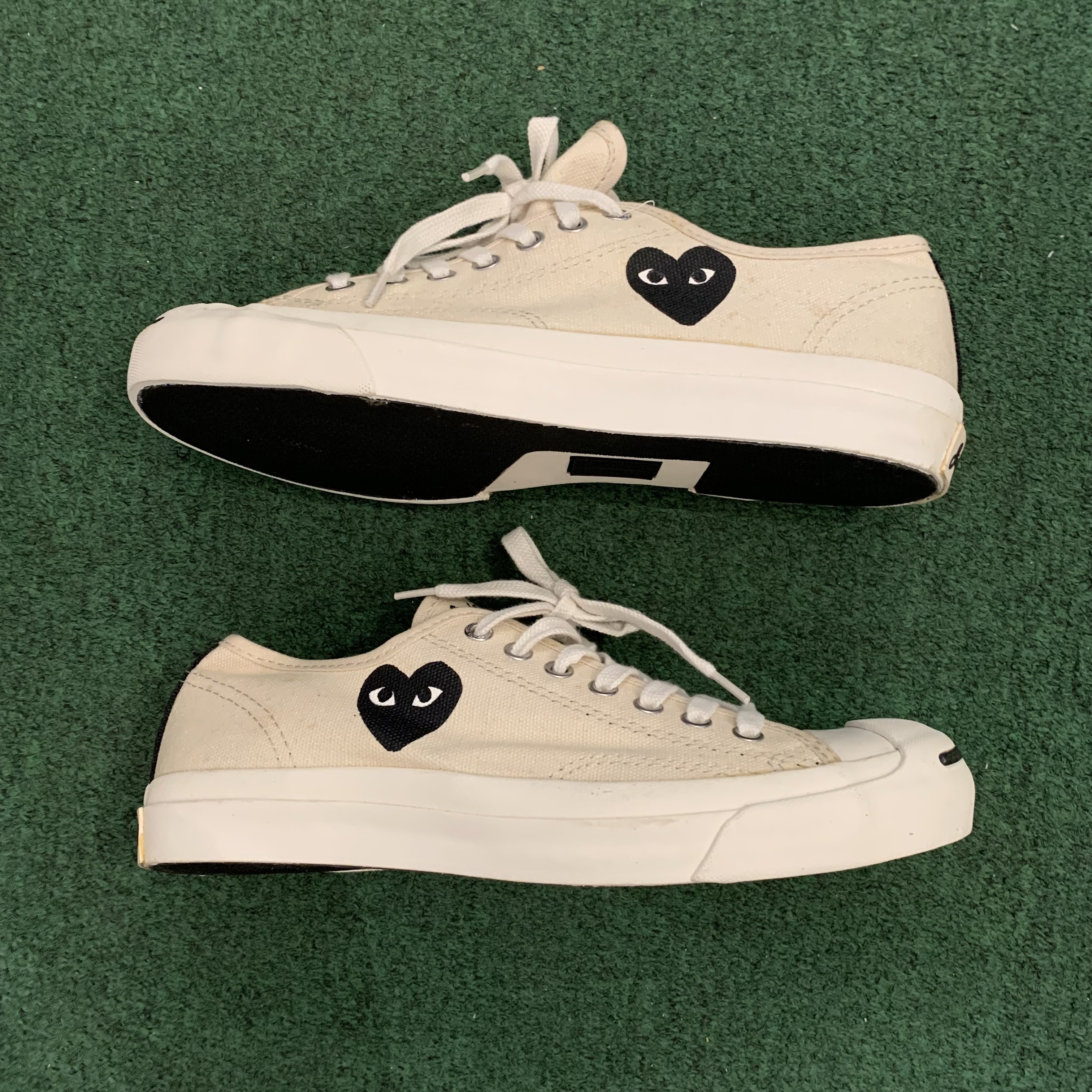 HB SHOP DISPLAY SALE: CDG x JACK PURCELL PLAY HEART SNEAKERS LO SHOES *NO BOX - SIZE 8 IN STOCK NOW (現貨發售中)