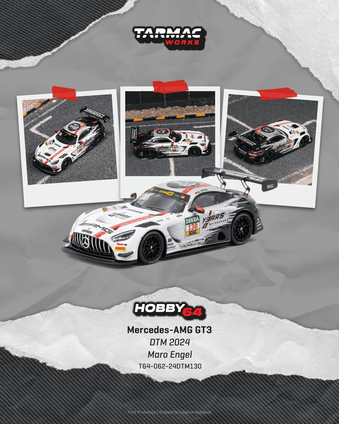 [預訂] Tarmac Works 梅賽德斯Mercedes-AMG GT3 –DTM 德國房車大師賽 2024– Maro Engel