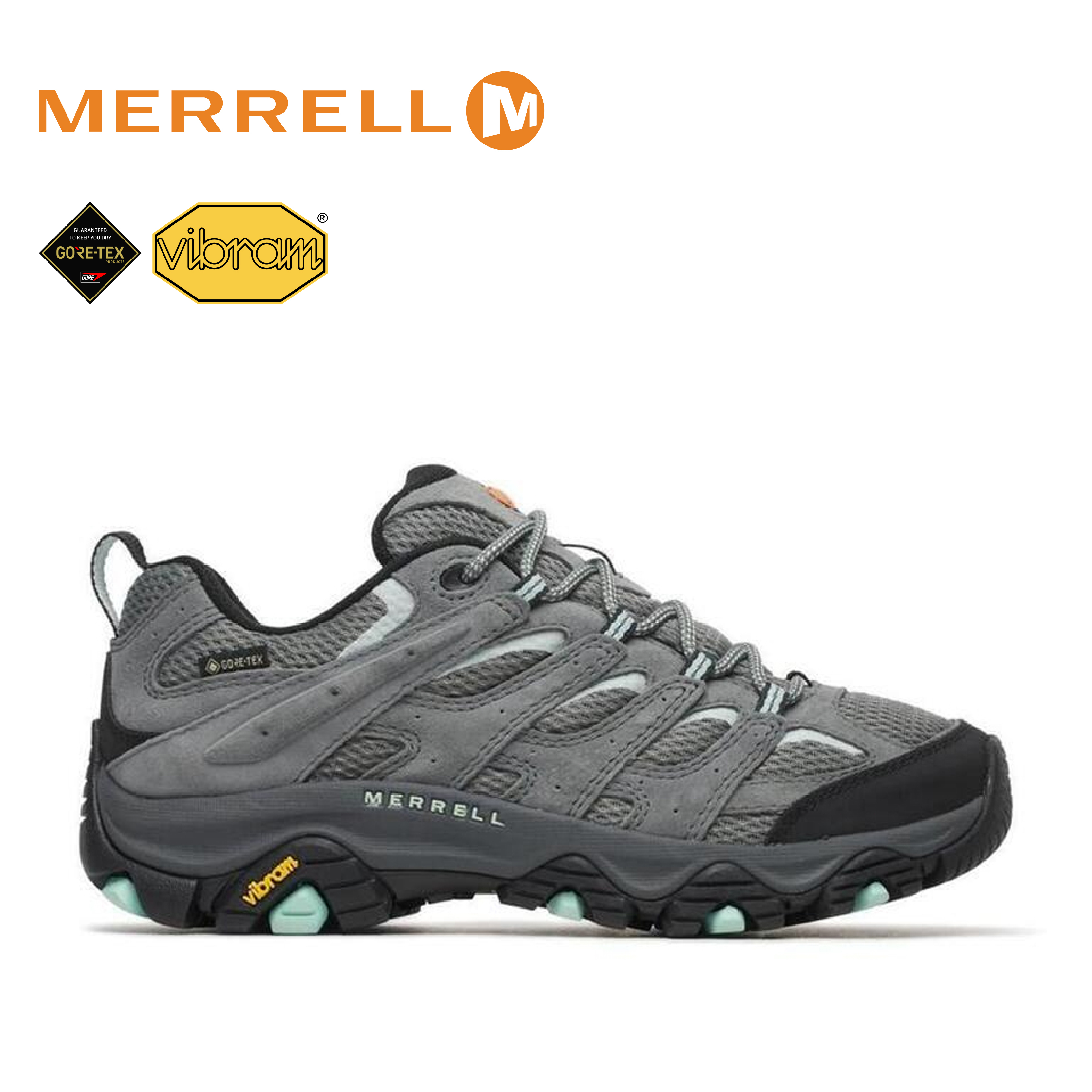 MERRELL 美國 MOAB 3 GTX 健行鞋 女款 (淺灰/淺綠) 33ML036318