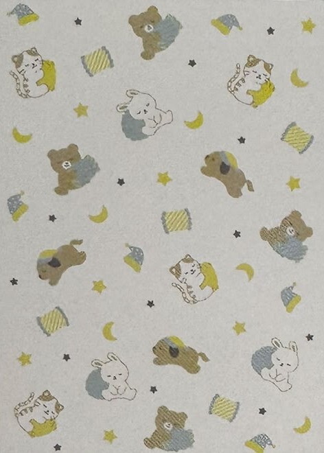 【Nishimatsuya】Sleeping Animals Untwisted Cotton Kids Towel
