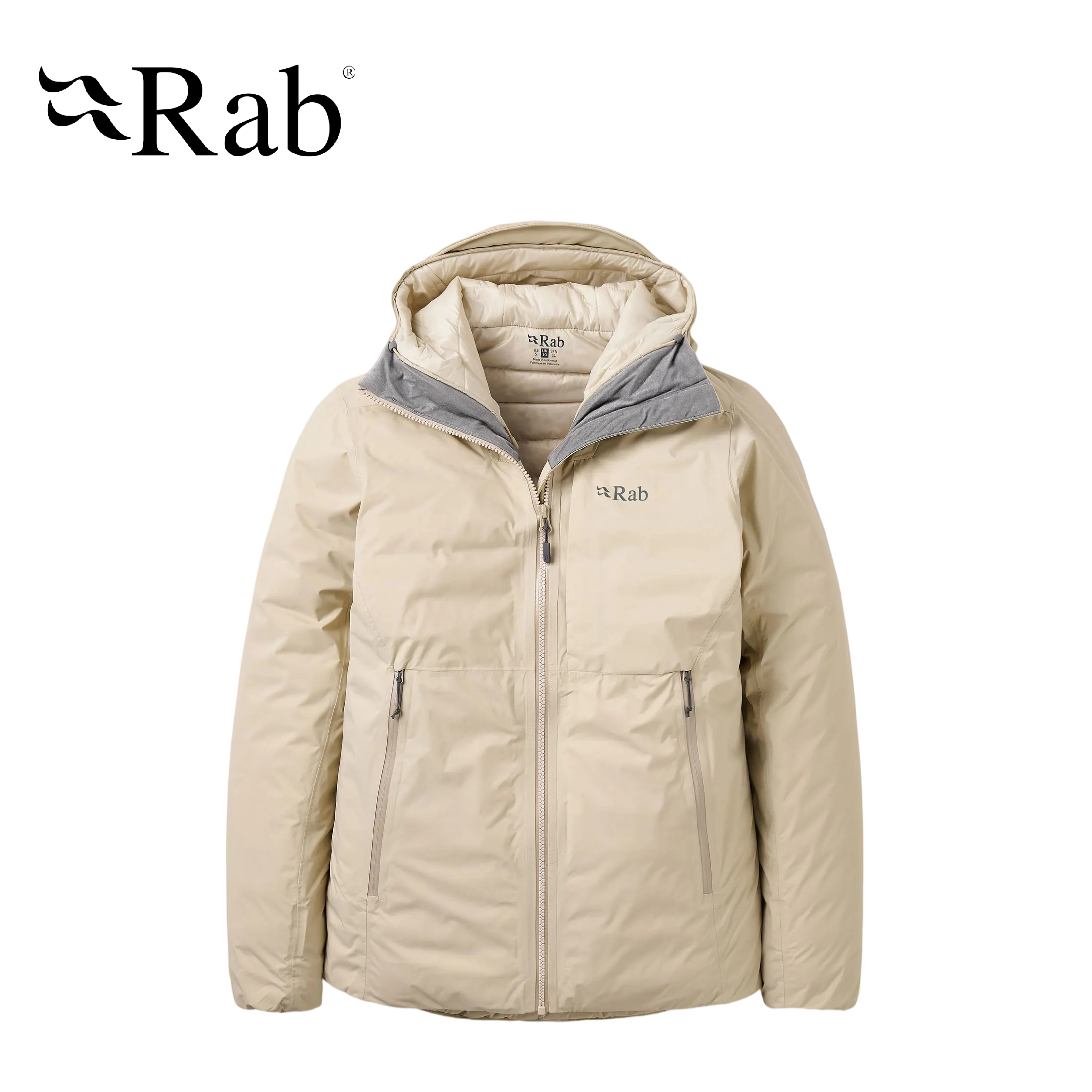 RAB 英國 Microlight Shield Jacket 防風防水羽絨連帽外套 女款 (深鵝卵石白色) 02RAQDC08