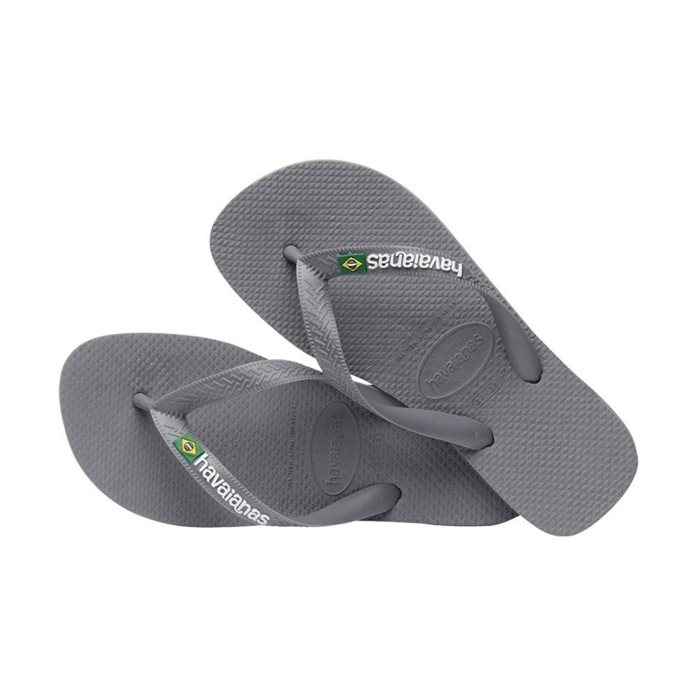 哈瓦仕 HAVAIANAS BRASIL LOGO 灰色 巴西 國旗 防水 防滑 夾腳 人字拖 拖鞋【4110850-5002U】ADFIFA