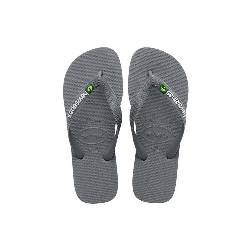 哈瓦仕 HAVAIANAS BRASIL LOGO 灰色 巴西 國旗 防水 防滑 夾腳 人字拖 拖鞋【4110850-5002U】ADFIFA