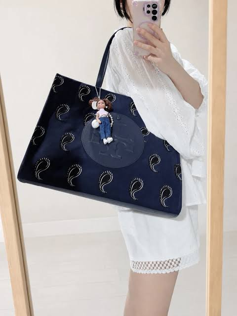 【預購】Tory Burch N092904 Ella 女裝印花托特包 (深藍色)