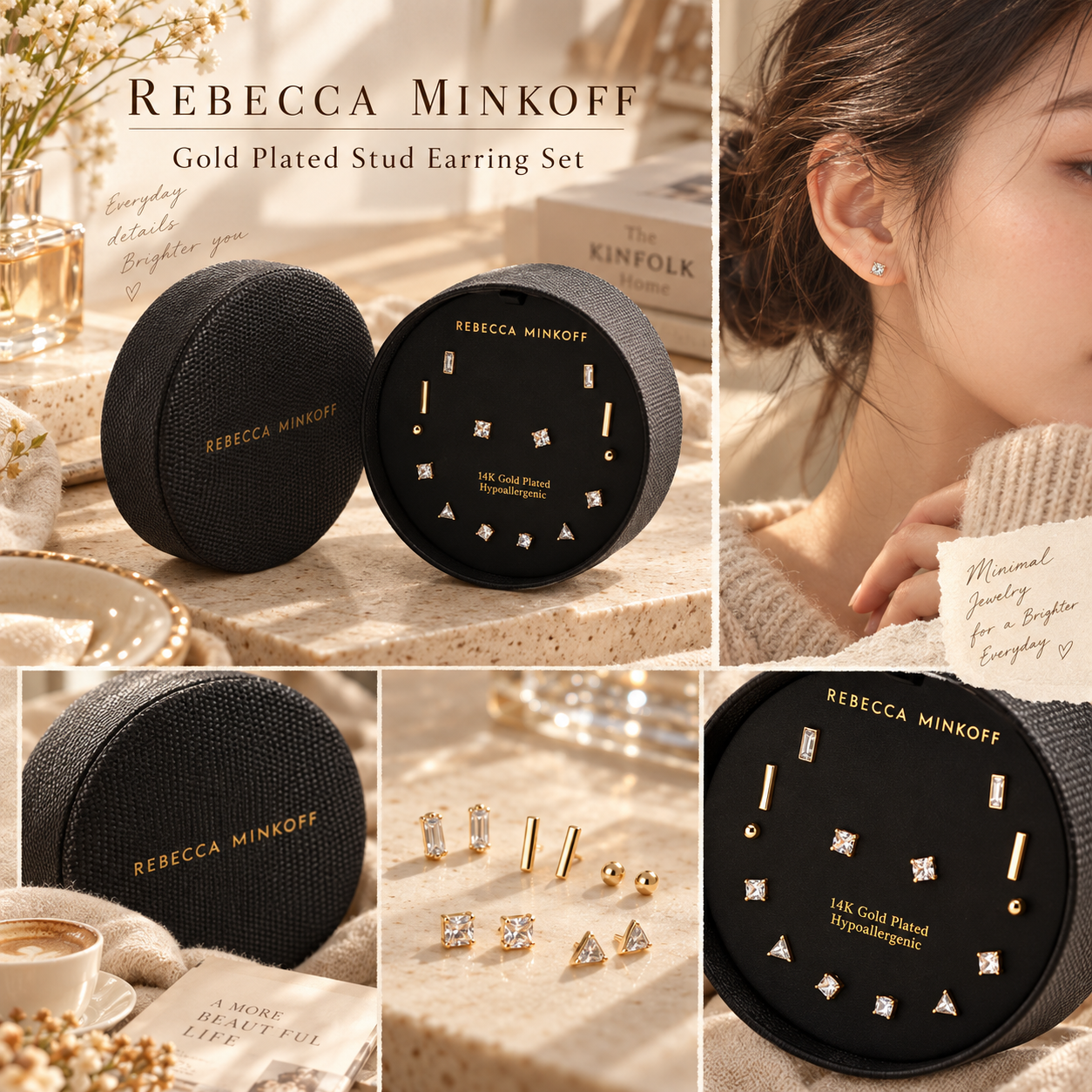 【預購】REBECCA MINKOFF N092952 Gold Plated 耳環套裝