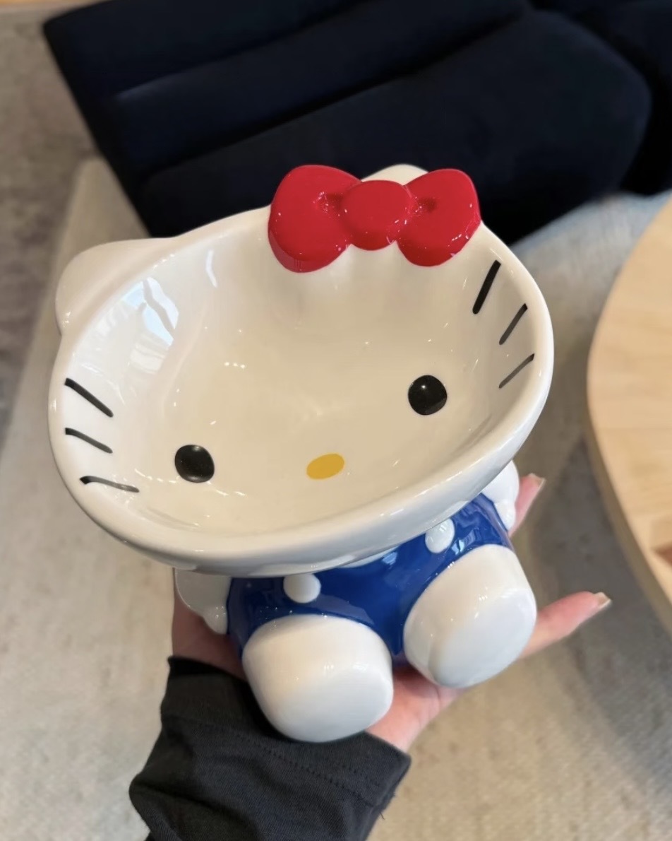 🇯🇵 SANRIO HOUSE 三麗鷗家族 HELLO KITTY  帕恰狗 造型飼料碗 陶瓷 寵物碗 高腳碗 / 預購