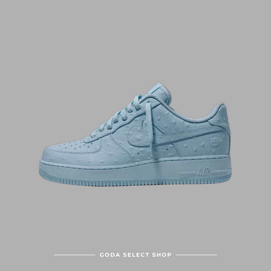 【限量聯名】TRAVIS SCOTT X NIKE AIR FORCE 1 "ICE BLUE OSTRITCH" 鴕鳥皮壓紋 冰藍 男女鞋 JF7727-400