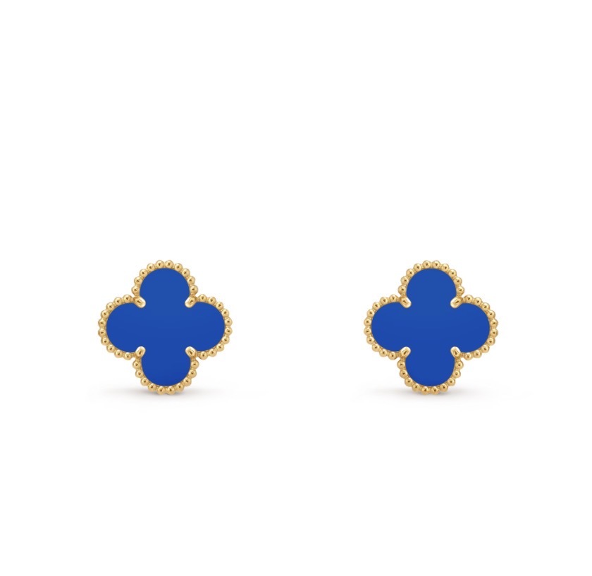 Van Cleef & Arpels Vintage Alhambra Gold 18k黃金瑪瑙四葉草耳環