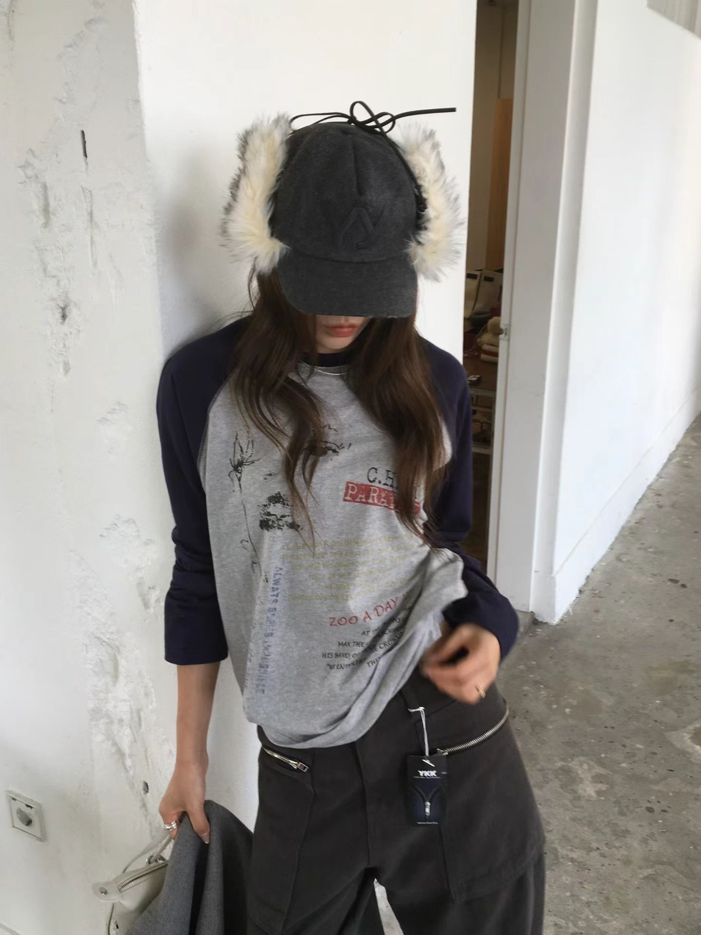棒球印圖長袖T