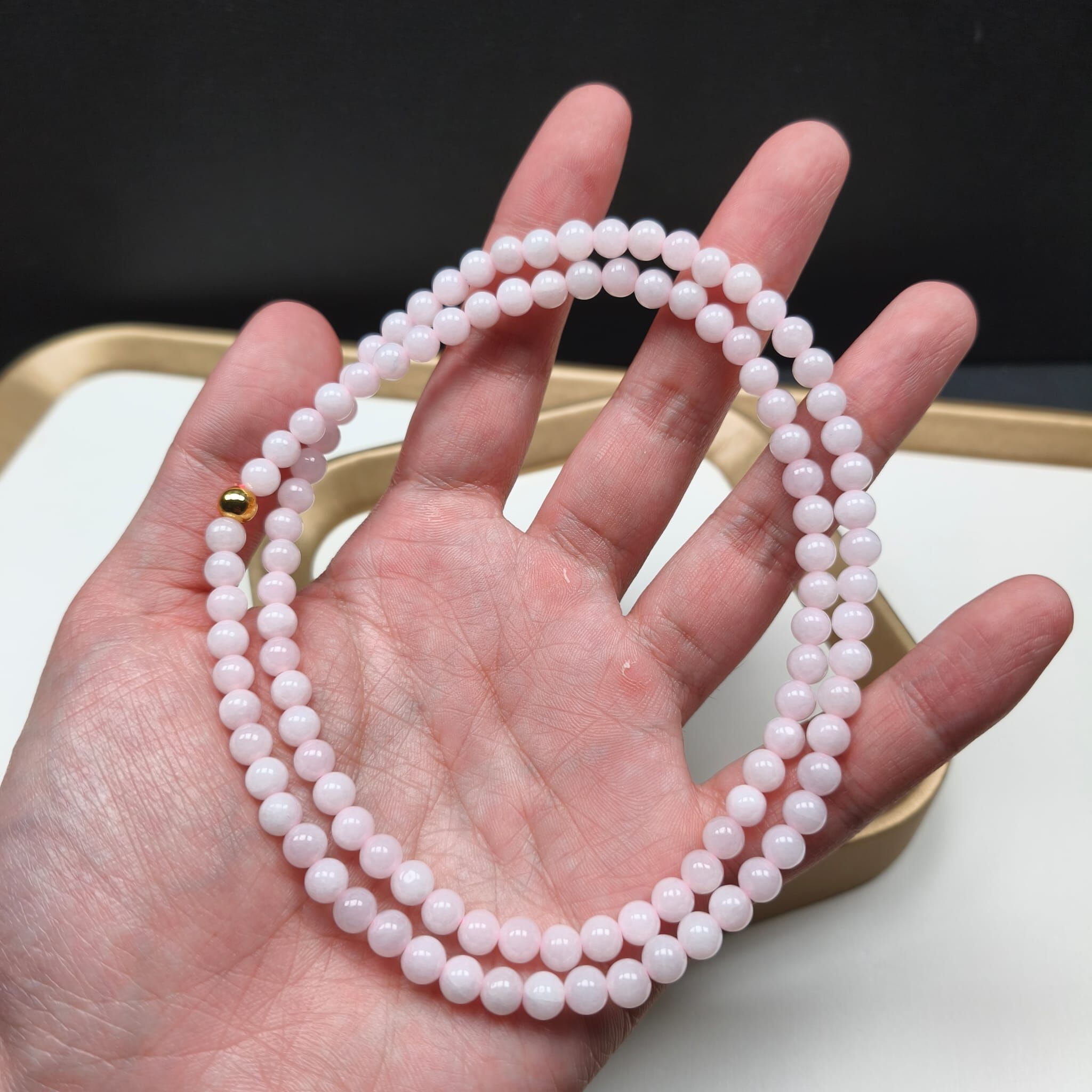 HKAG0929-008 藕粉色頸串60cm/5mm (A8)