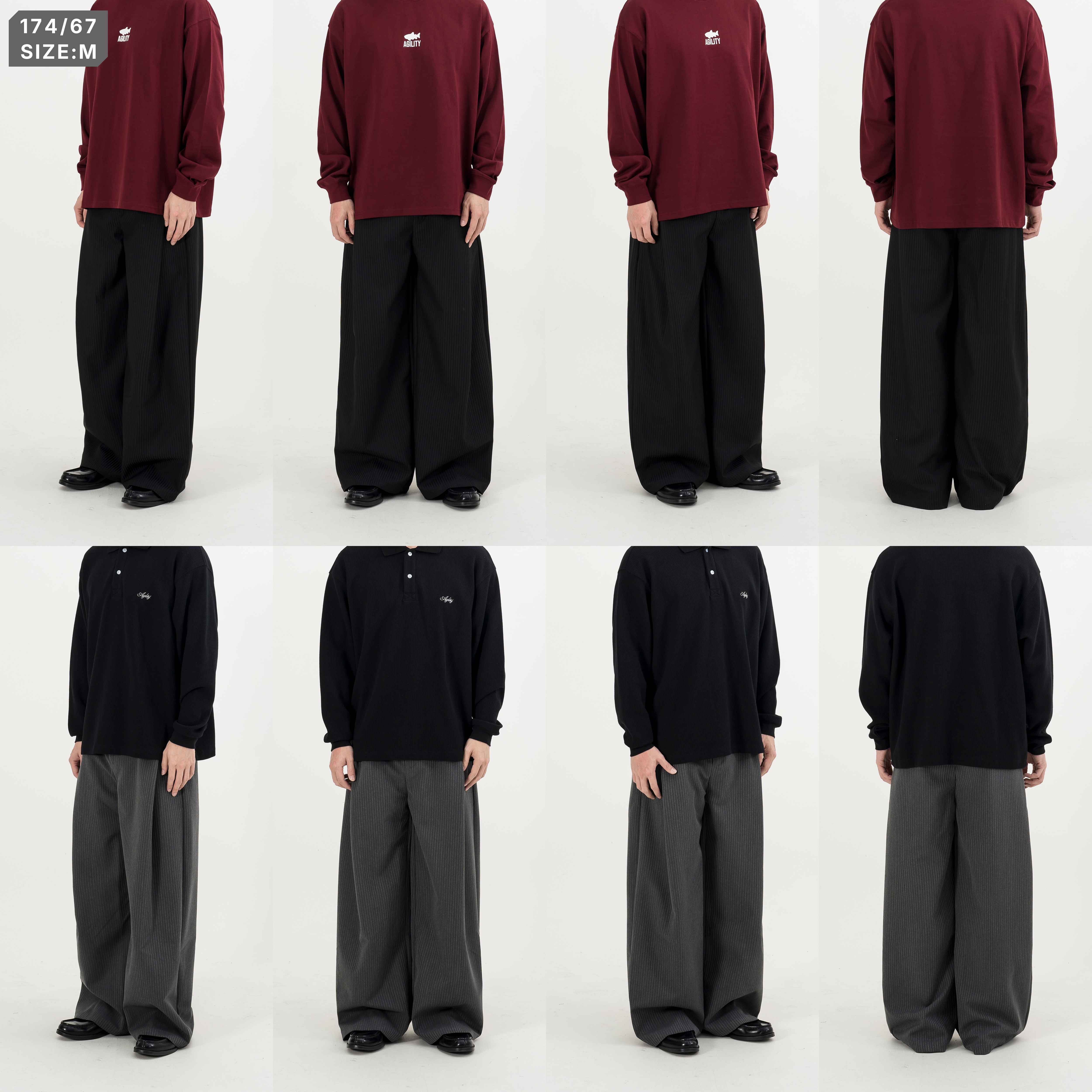 Pinstripes Pleated Wide Leg Pants 細紋條坑 褶線 寬版西裝褲 [O-A150]
