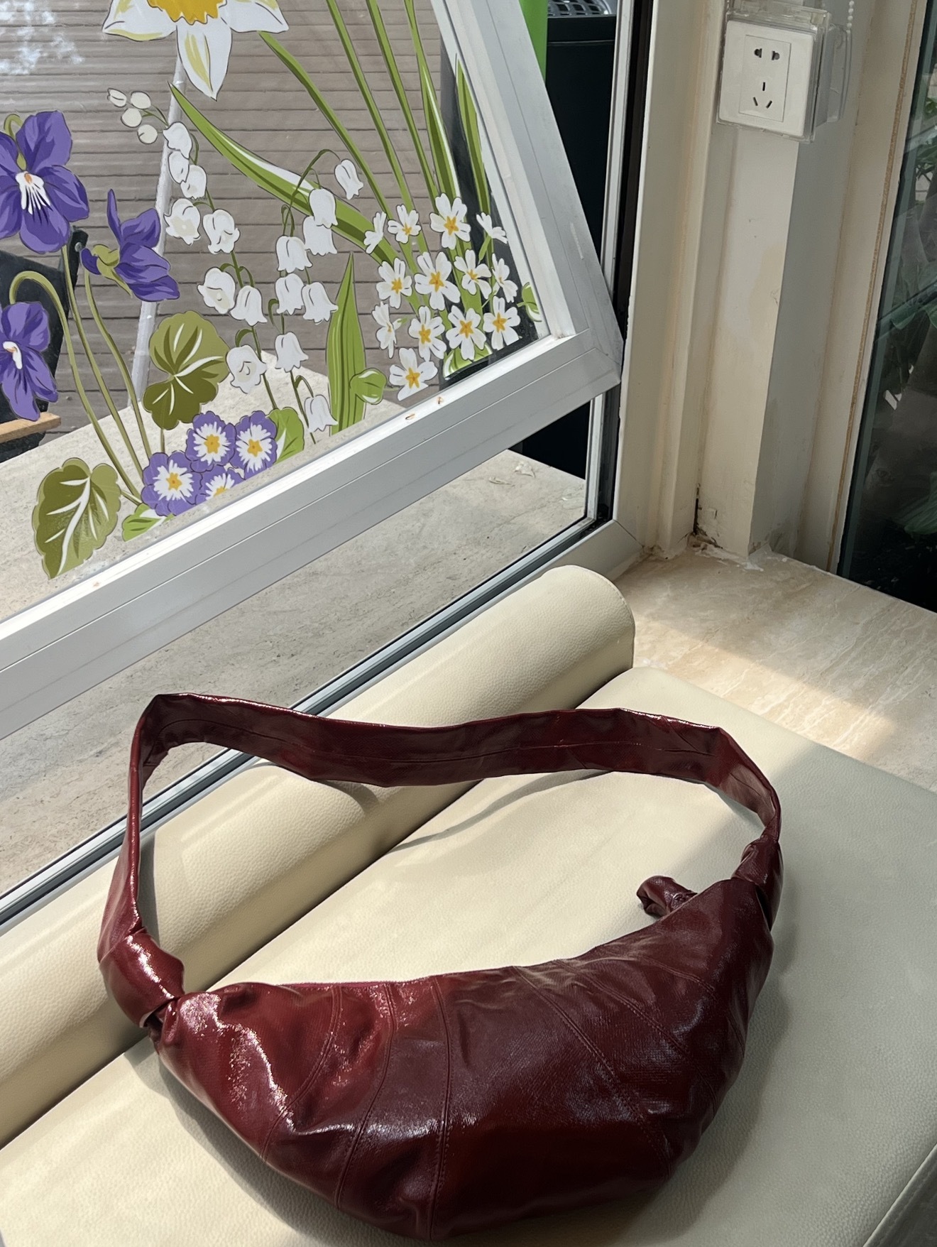 Lemaire Brick Red Medium Croissant Bag Coated Cotton 紅色中號塗層牛角包
