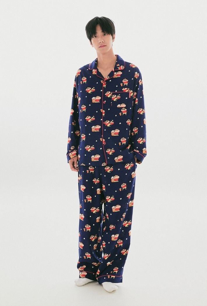 SPAO 蠟筆小新長袖睡衣套裝