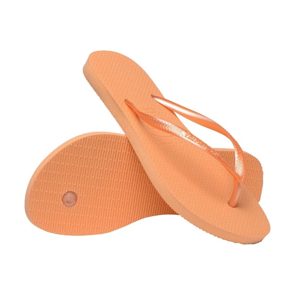 哈瓦仕 HAVAIANAS SLIM 黑色 橘色 綠黃 防水 防滑 細帶 夾腳 人字拖 拖鞋【4000030】