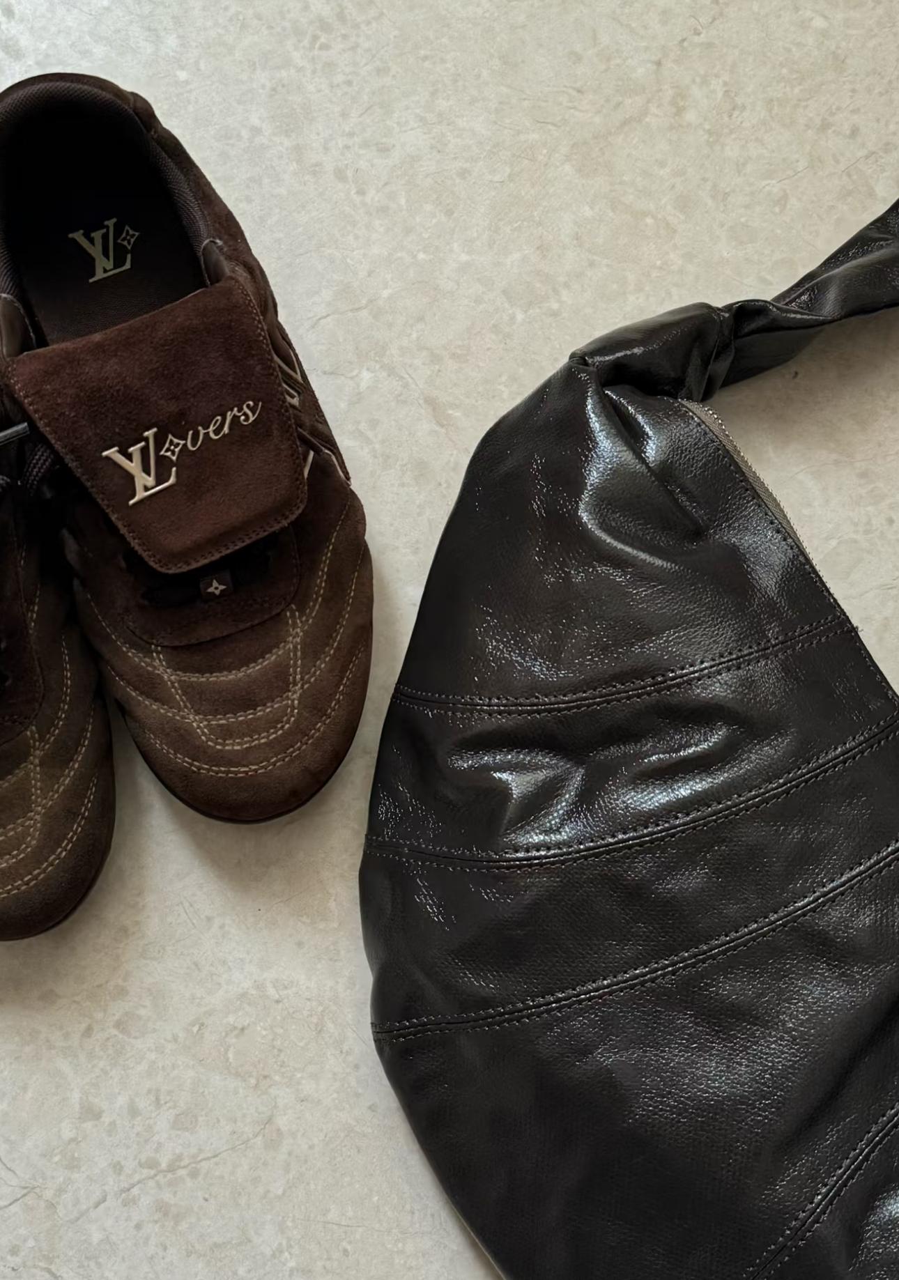 Lemaire Small Coated Croissant Bag in Dark Tobacco 深煙草棕小號塗層牛角包斜孭袋