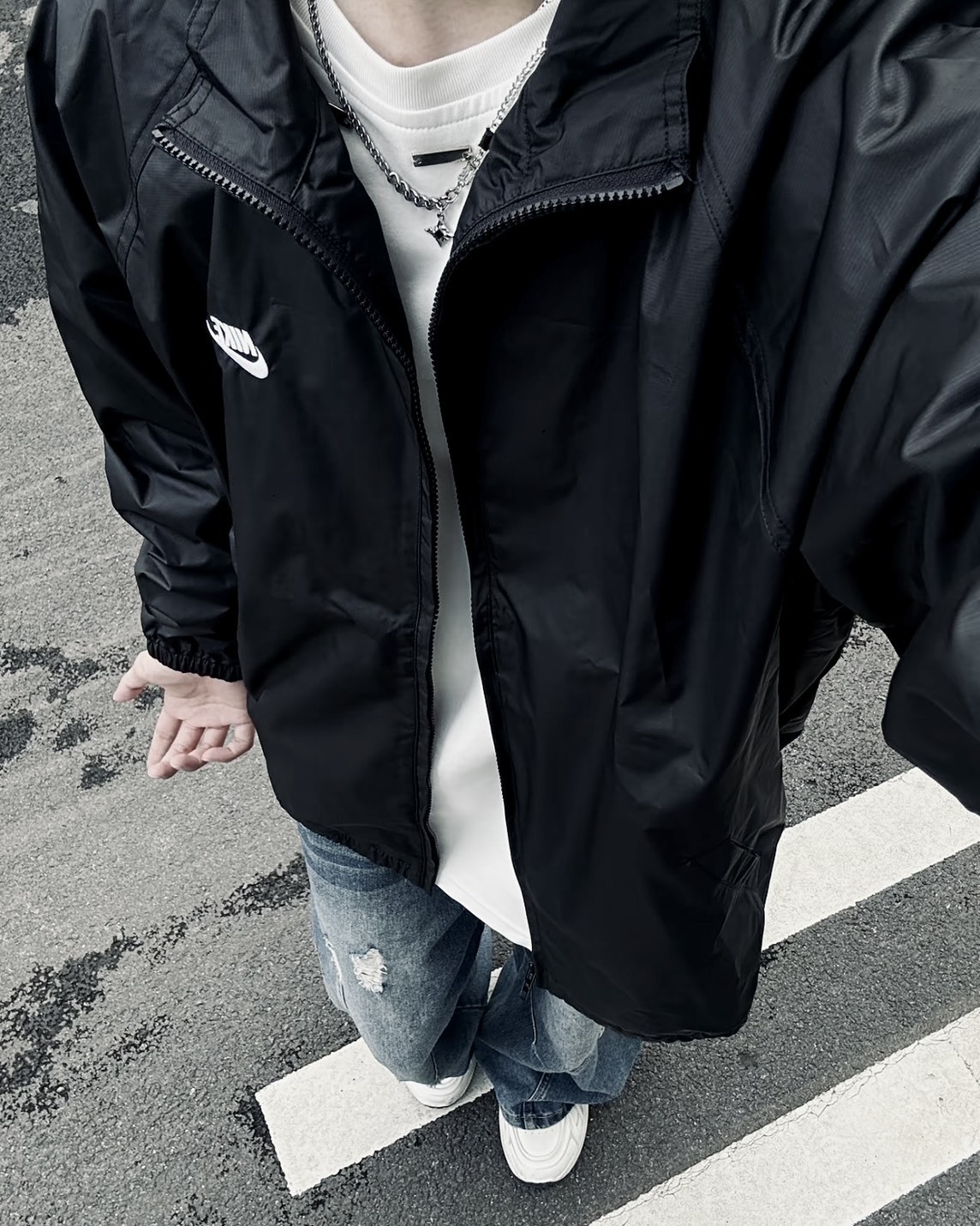 Nike Sportswear Club 小標 立領 防風 尼龍 風衣外套 黑色