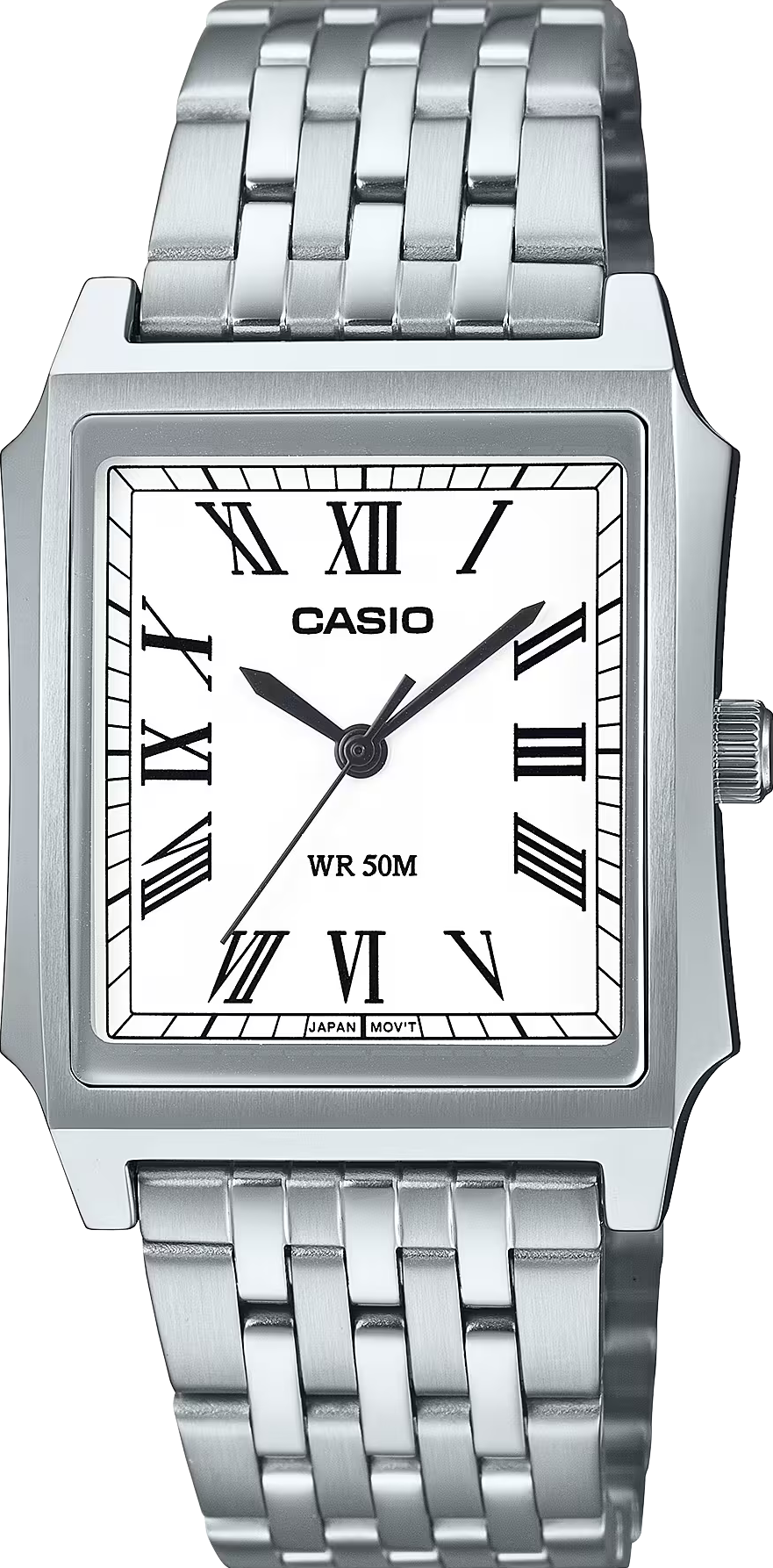 萬年鐘錶 - CASIO 卡西歐   白面古典時尚方形羅馬數字男錶  MTP-B190D-7B  錶徑31.5MM