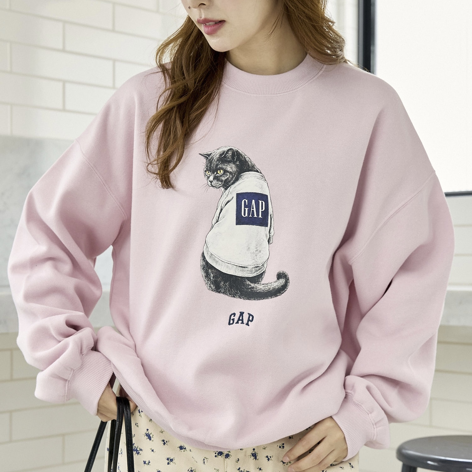 PUBLUX × GAP 貓咪圖案 印花 抓絨衛衣 大學T 111593979