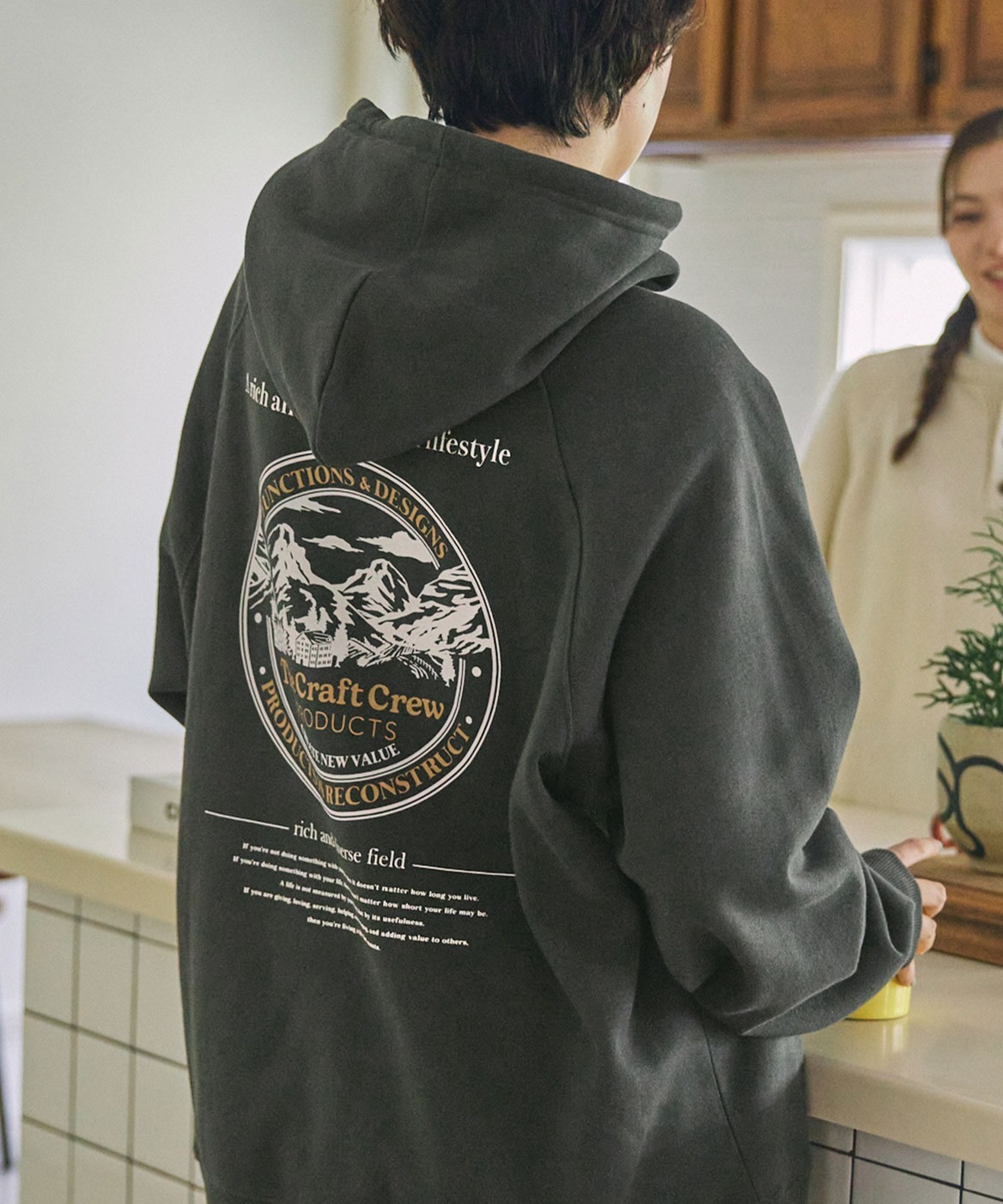 #預購 日本限定 THE CRAFT CREW PRODUCTS 重磅 USA棉 寬版 背面印花 插肩袖帽踢 五色