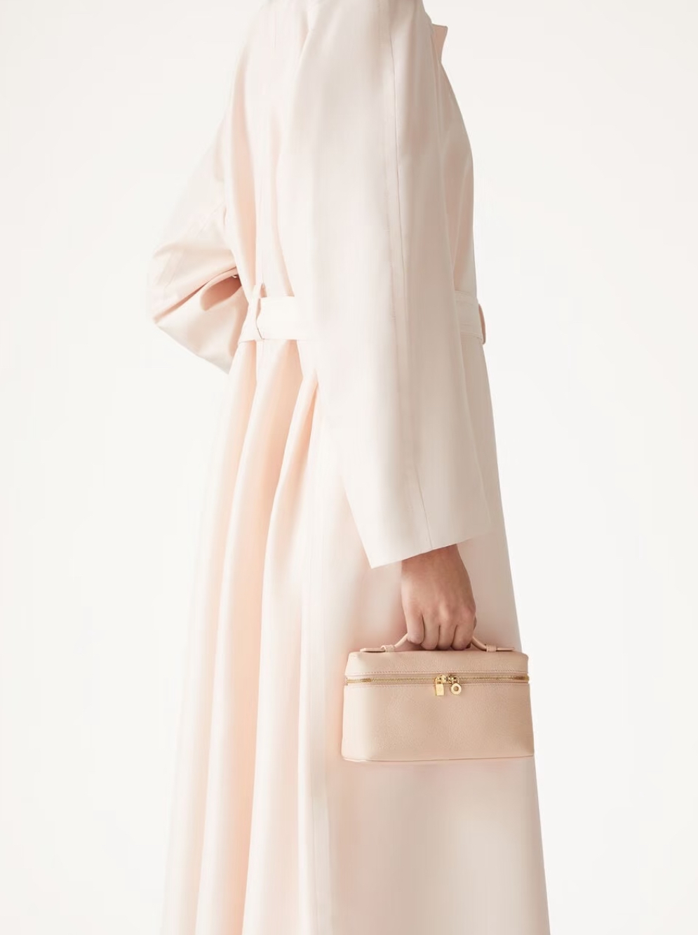 Loro Piana Extra Pocket L19 奶油蜂蜜金扣飯盒袋手袋