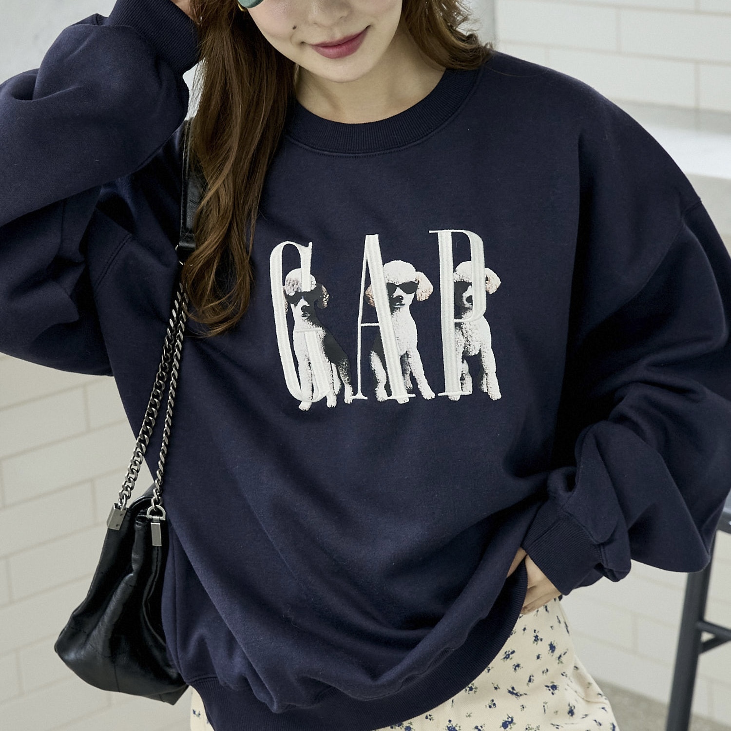 PUBLUX × GAP 墨鏡狗狗 三隻小狗 印花 抓絨衛衣 大學T 111593980