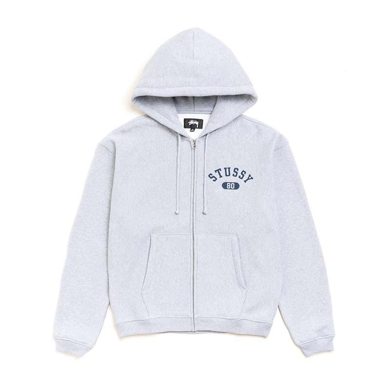 Stussy Varsity Zip Hoodie 大學字體 連帽外套 灰色 118589-GR [台灣現貨]